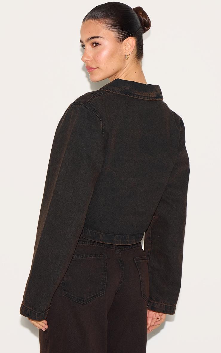 Dark Chocolate Long Sleeve Denim Rugby Shirt Product Image