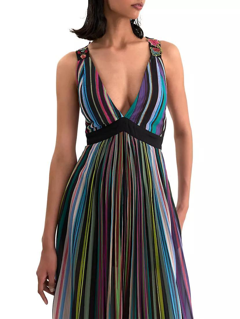 Rainbow Pleated Maxi Dress Product Image