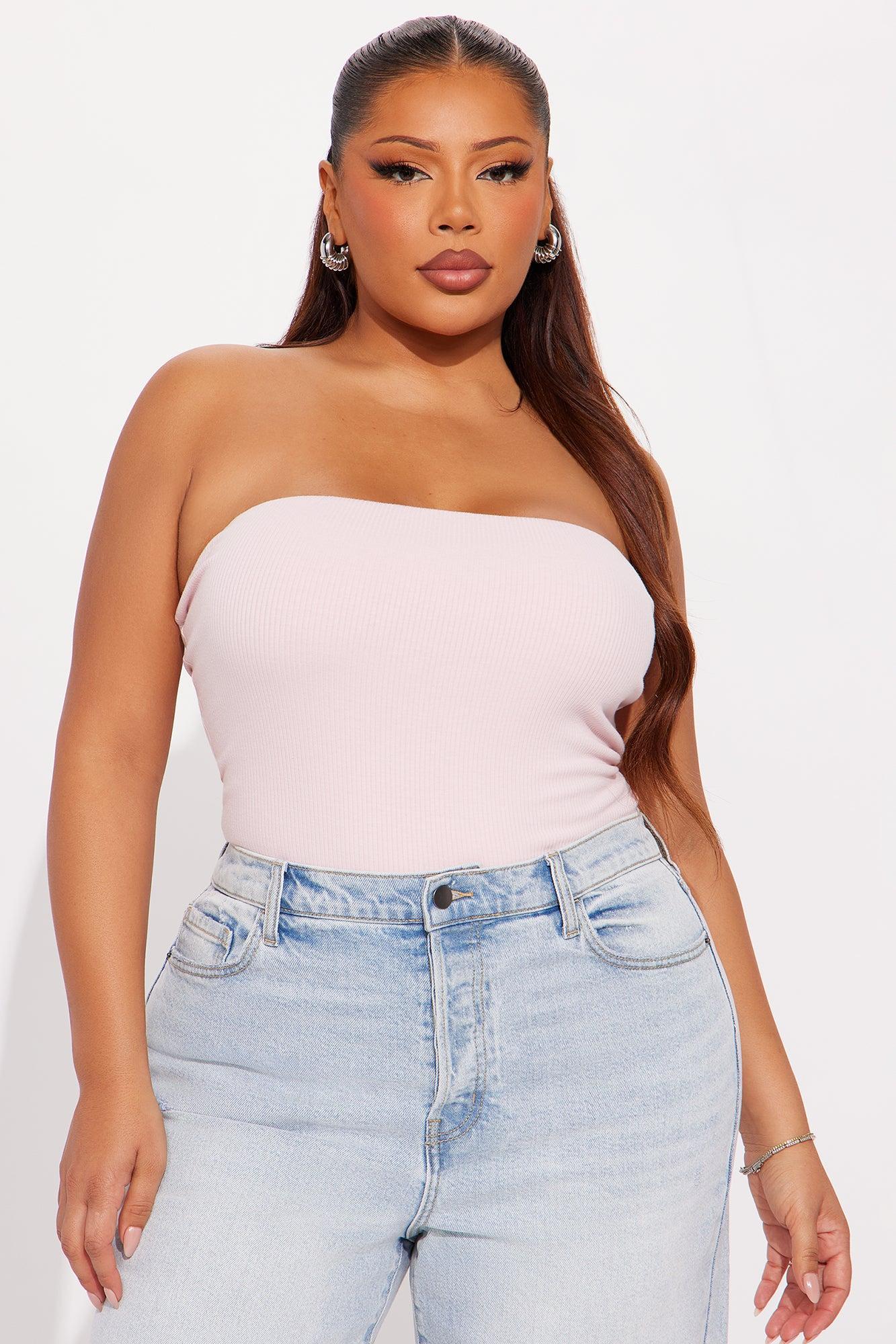 Demi Double Lined Tube Bodysuit - Pink Female Product Image