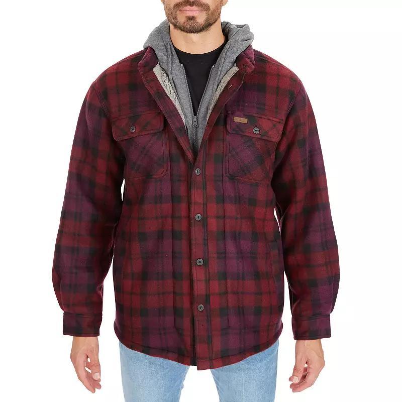 Big & Tall Smith's Workwear Sherpa-Lined Microfleece Shirt Jacket, Men's, Size: 3XB, Blue Black Product Image