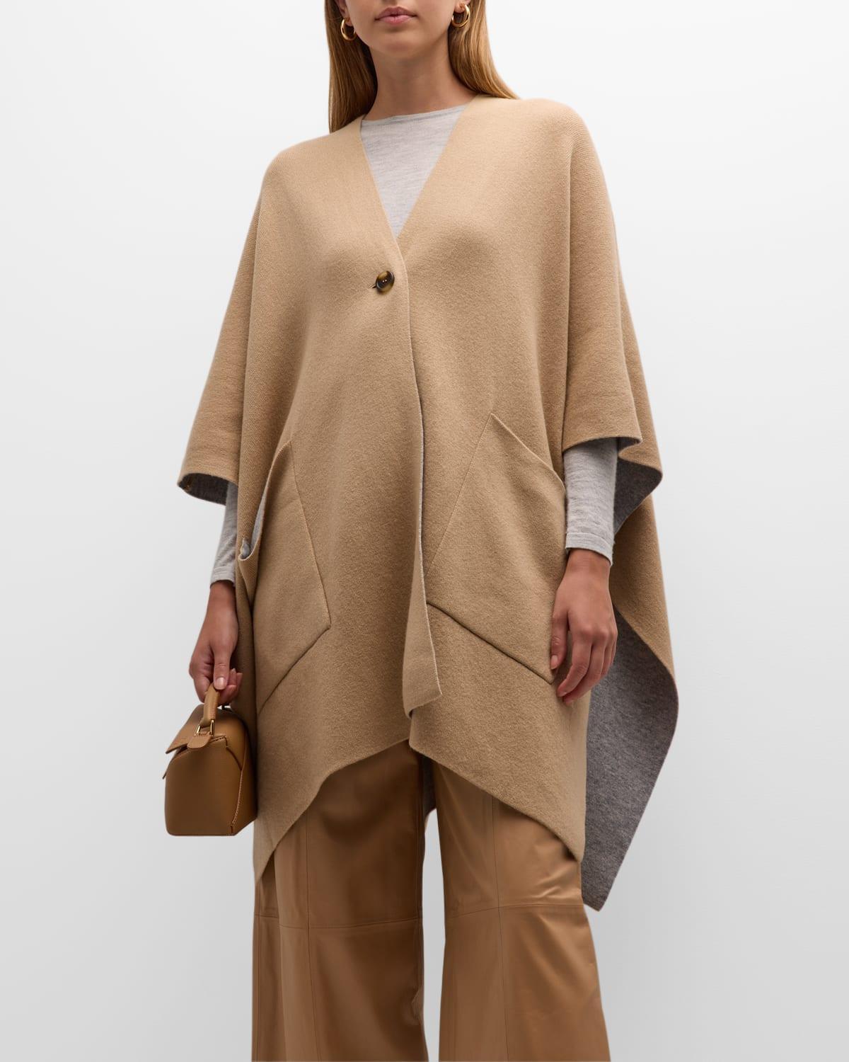 Womens Double-Face Wool-Cashmere Cape Product Image