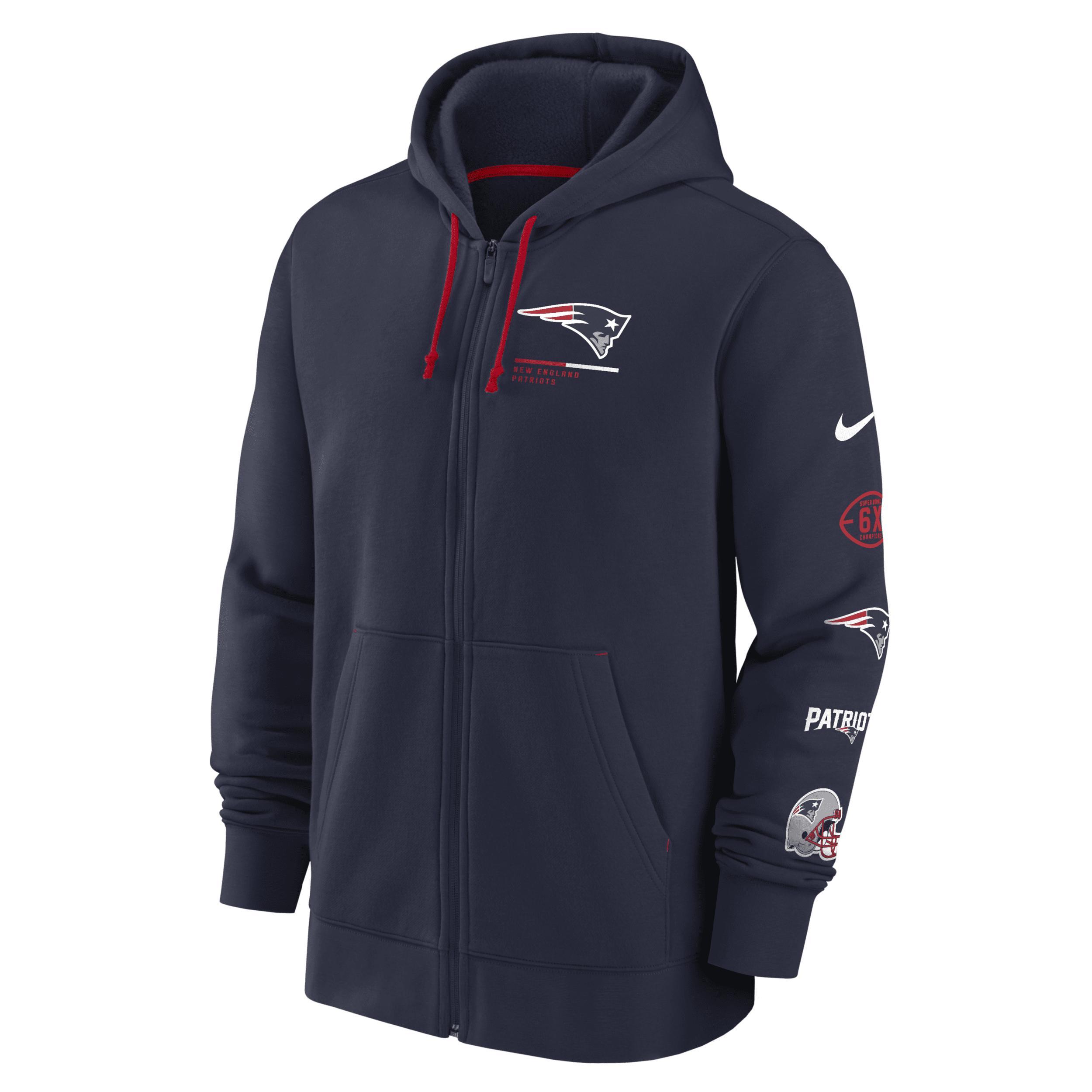 Mens Nike New England Patriots Surrey Full-Zip Hoodie Blue Product Image