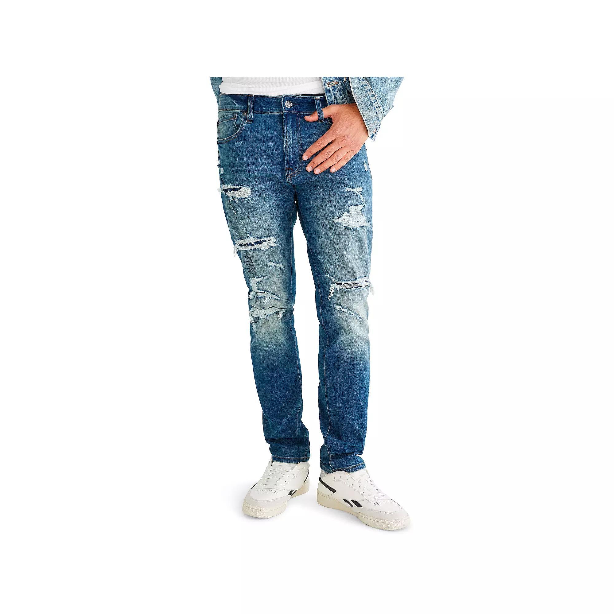 Mens Aeropostale Slim Cut Premium Eco Air Jeans Dark Blue Product Image