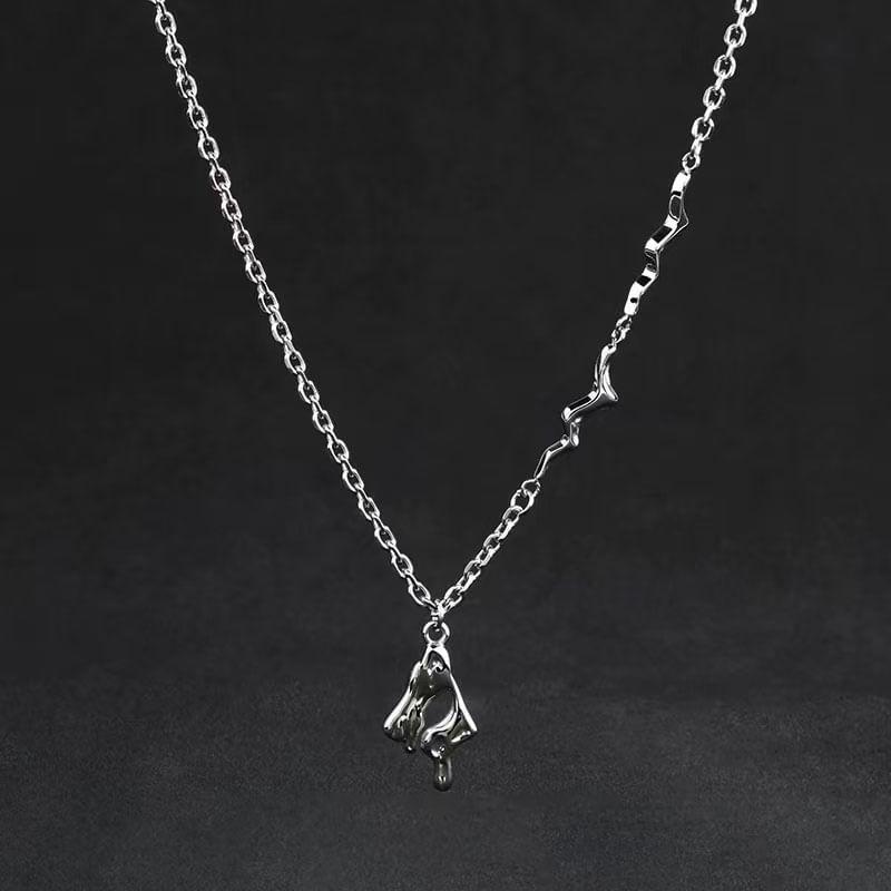 Melted Pendant Stainless Steel Necklace Product Image
