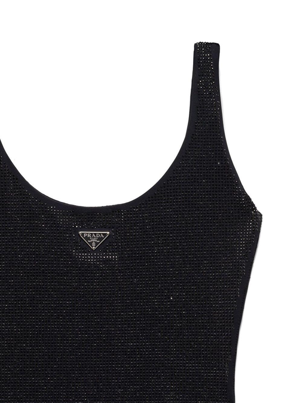 triangle-logo rhinestone-embellished swimsuit Product Image
