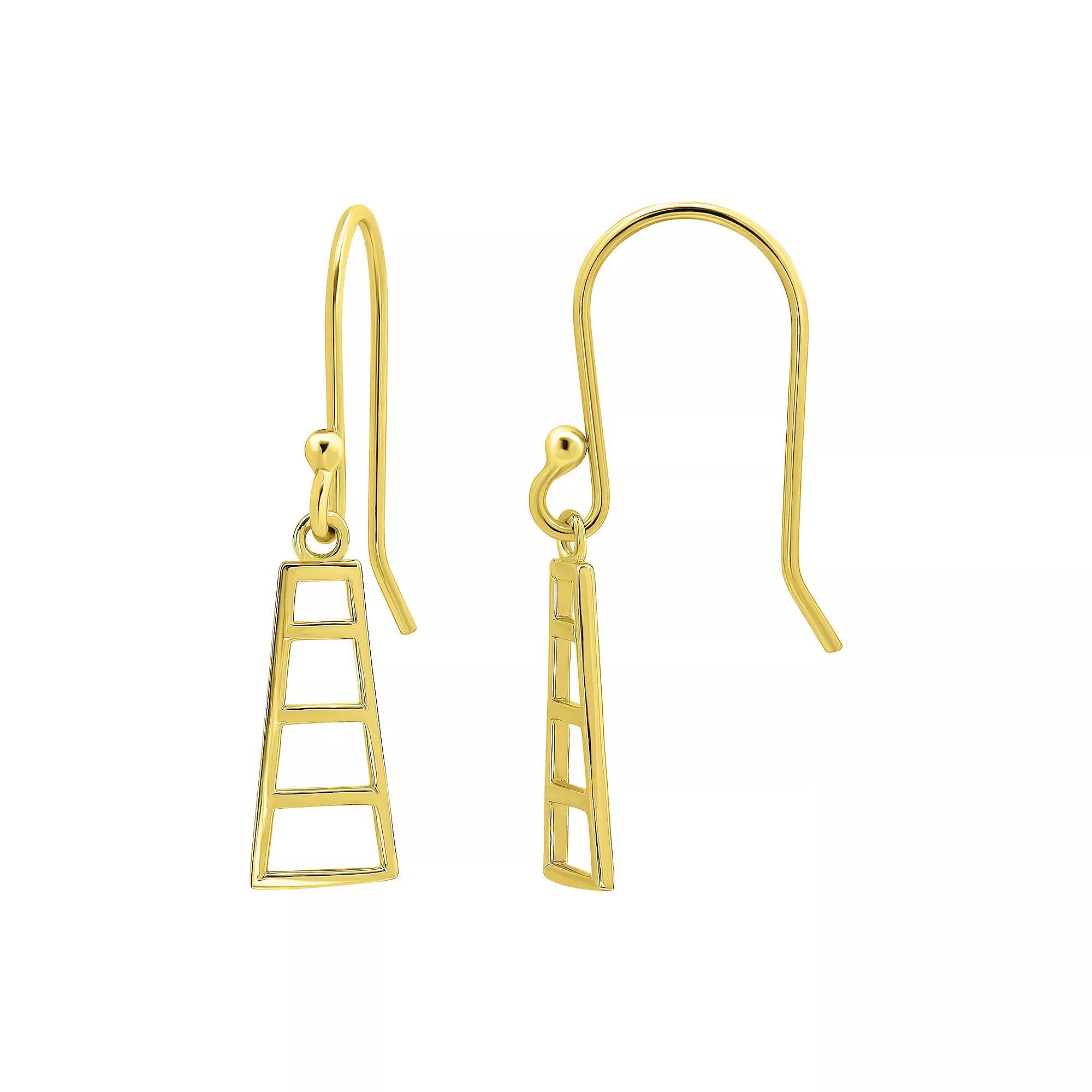 Aleure Precioso Sterling Silver Ladder Design Drop Earrings, Women's, Gold Tone Product Image