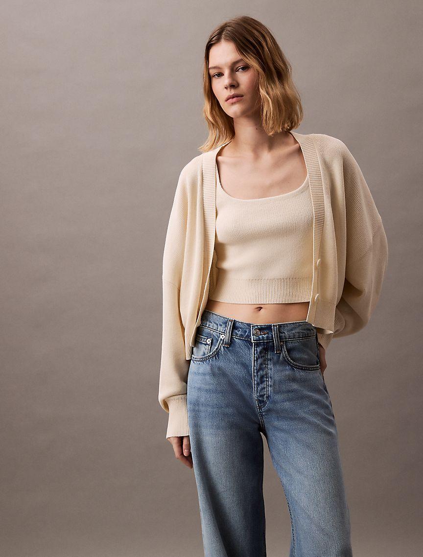 2-In-1 Cropped Cardigan and Tank Top Set Product Image