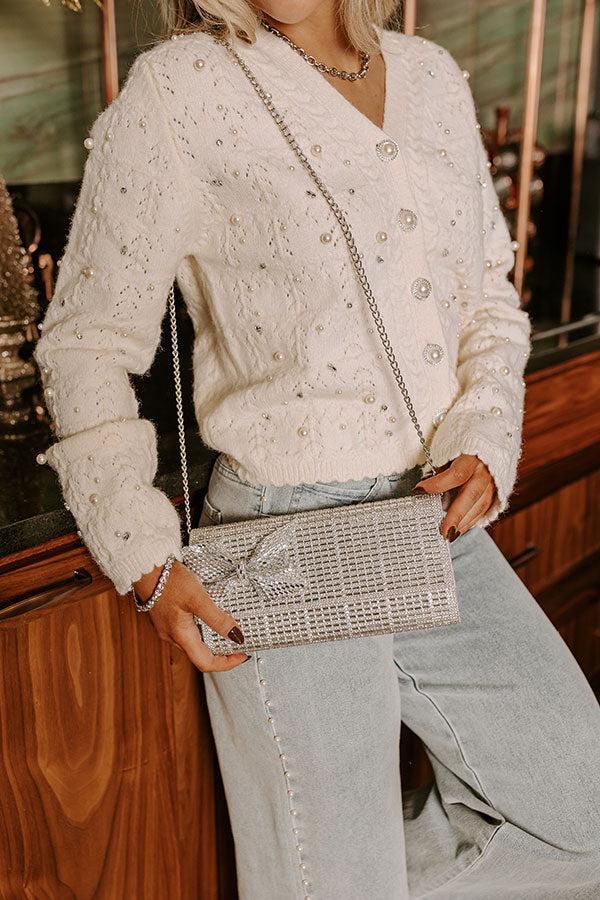Gala Ready Rhinestone Clutch in Silver Product Image