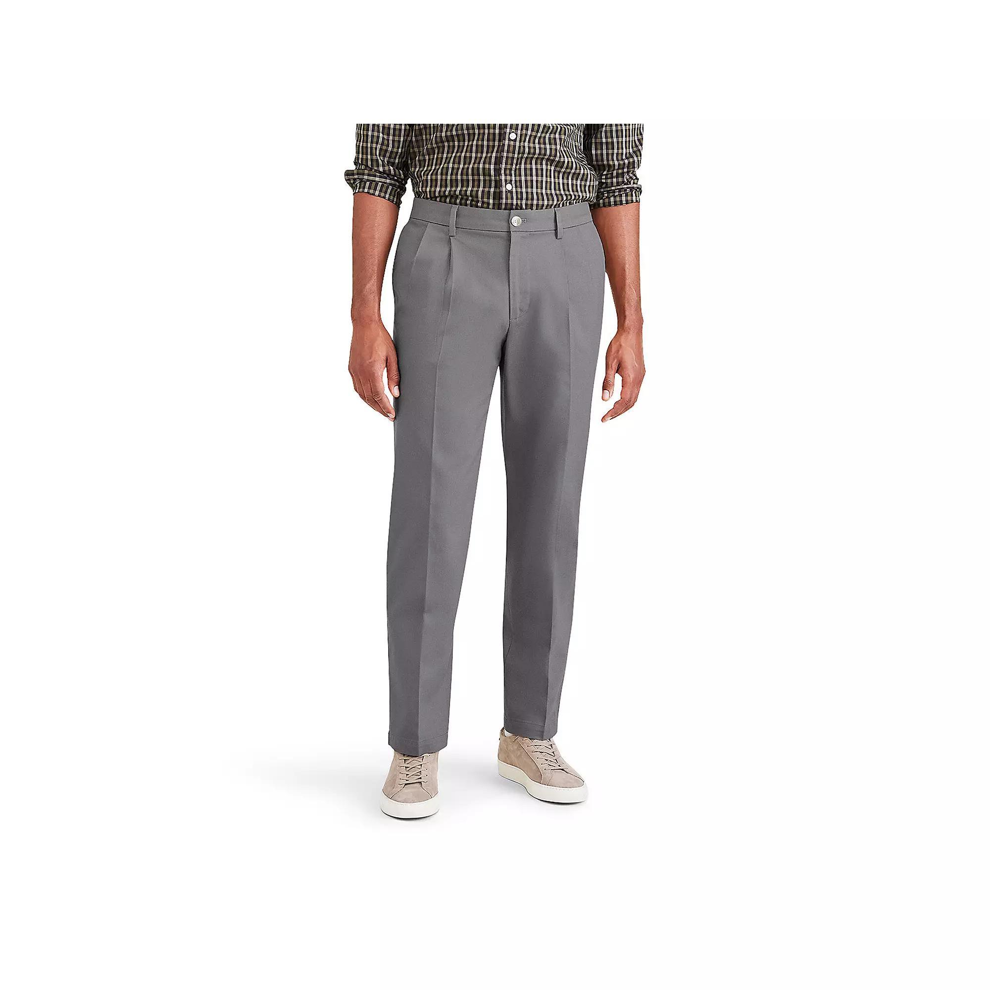 Men's Dockers Signature Iron Free Stain Defender Classic-Fit Khaki Pleated Pants, Size: 34 X 32, Burma Grey Product Image
