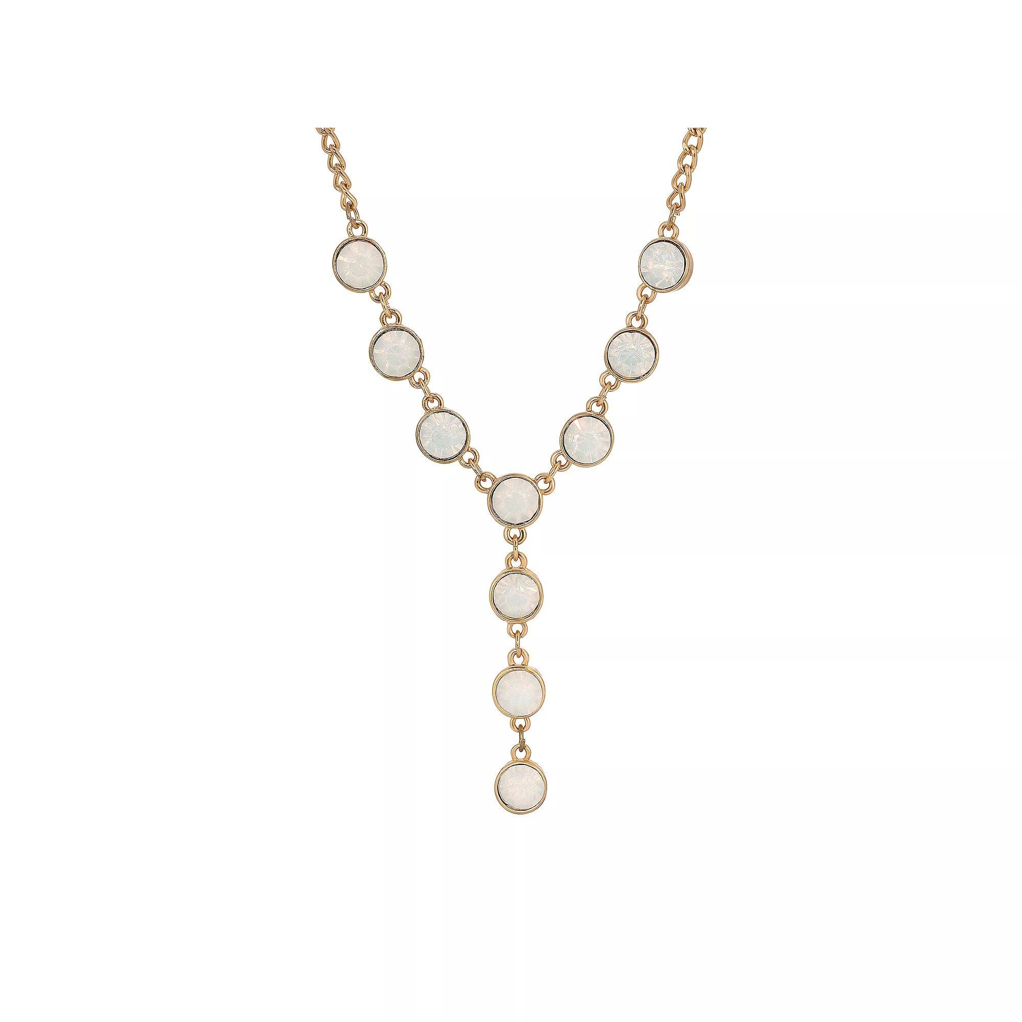 1928 Two Tone Multi Teardrop Necklace, Womens Product Image