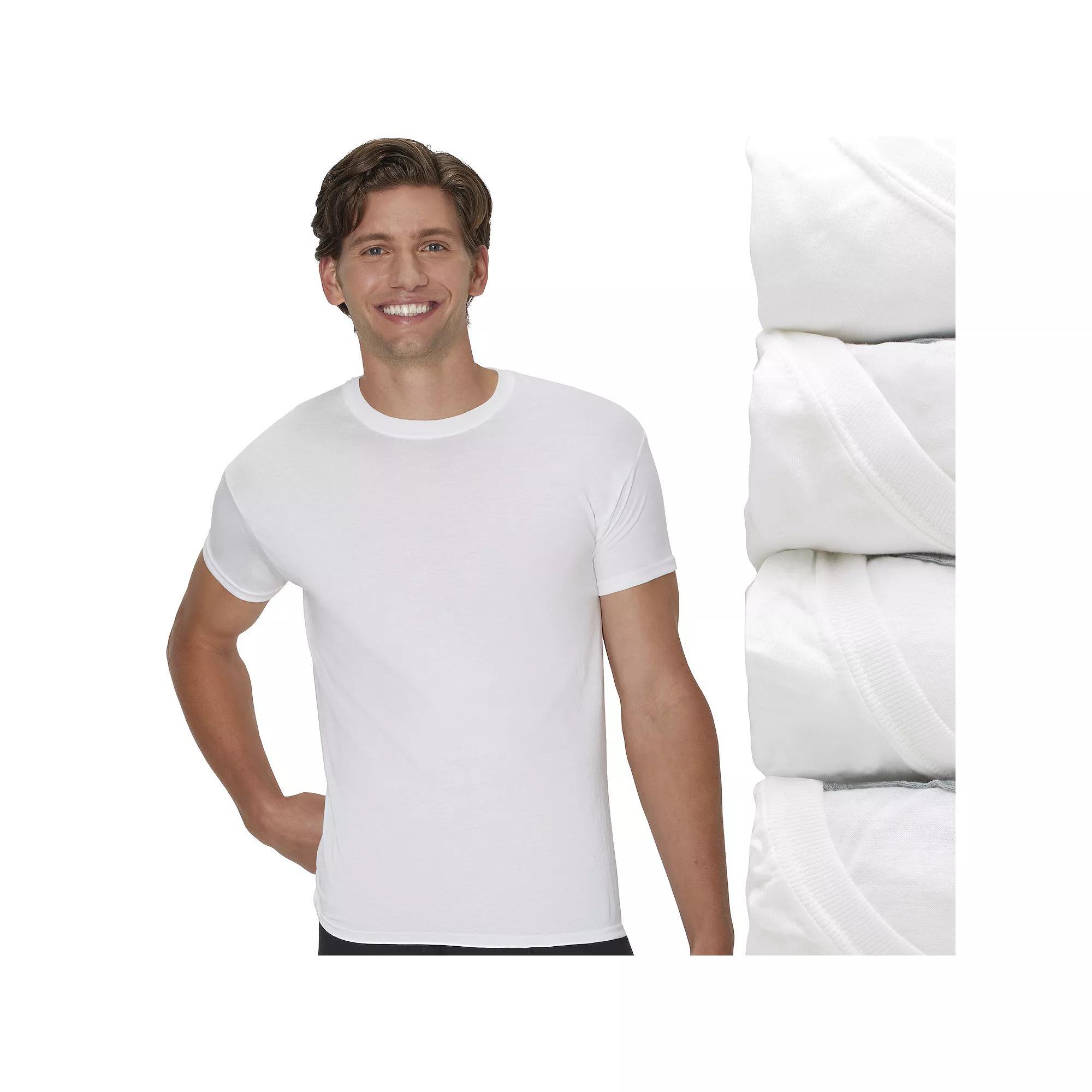 Hanes Ultimate 4-Pack Men's ComfortSoft Cotton Blend Crewneck Undershirt, Size: Small, White Product Image
