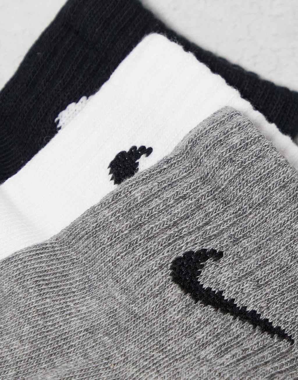 Nike Training Everyday Cushioned 3 pack ankle sock in white, gray and black Product Image