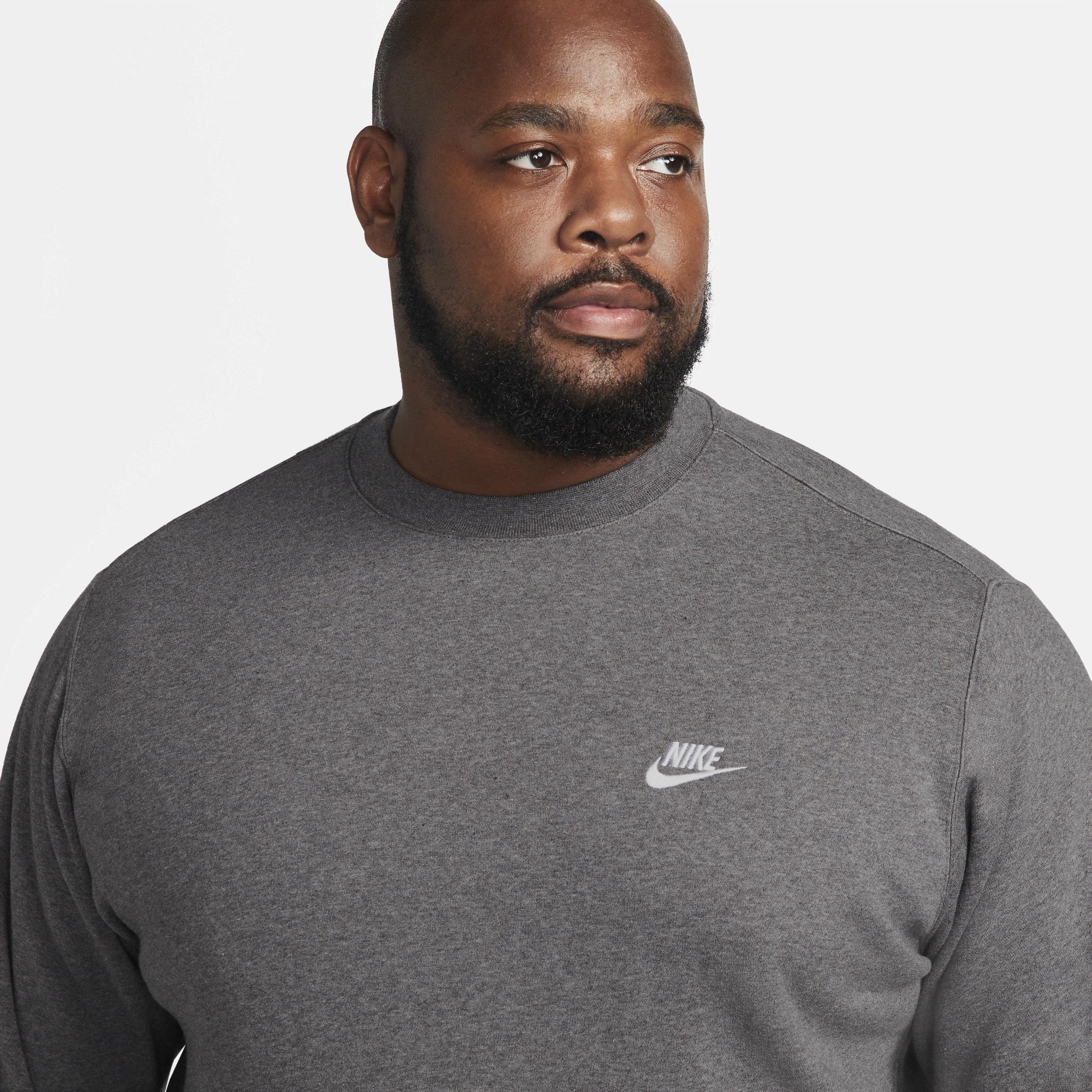 Men's Nike Club Fleece Crew, Size: Large, Dark Gray Grey Product Image