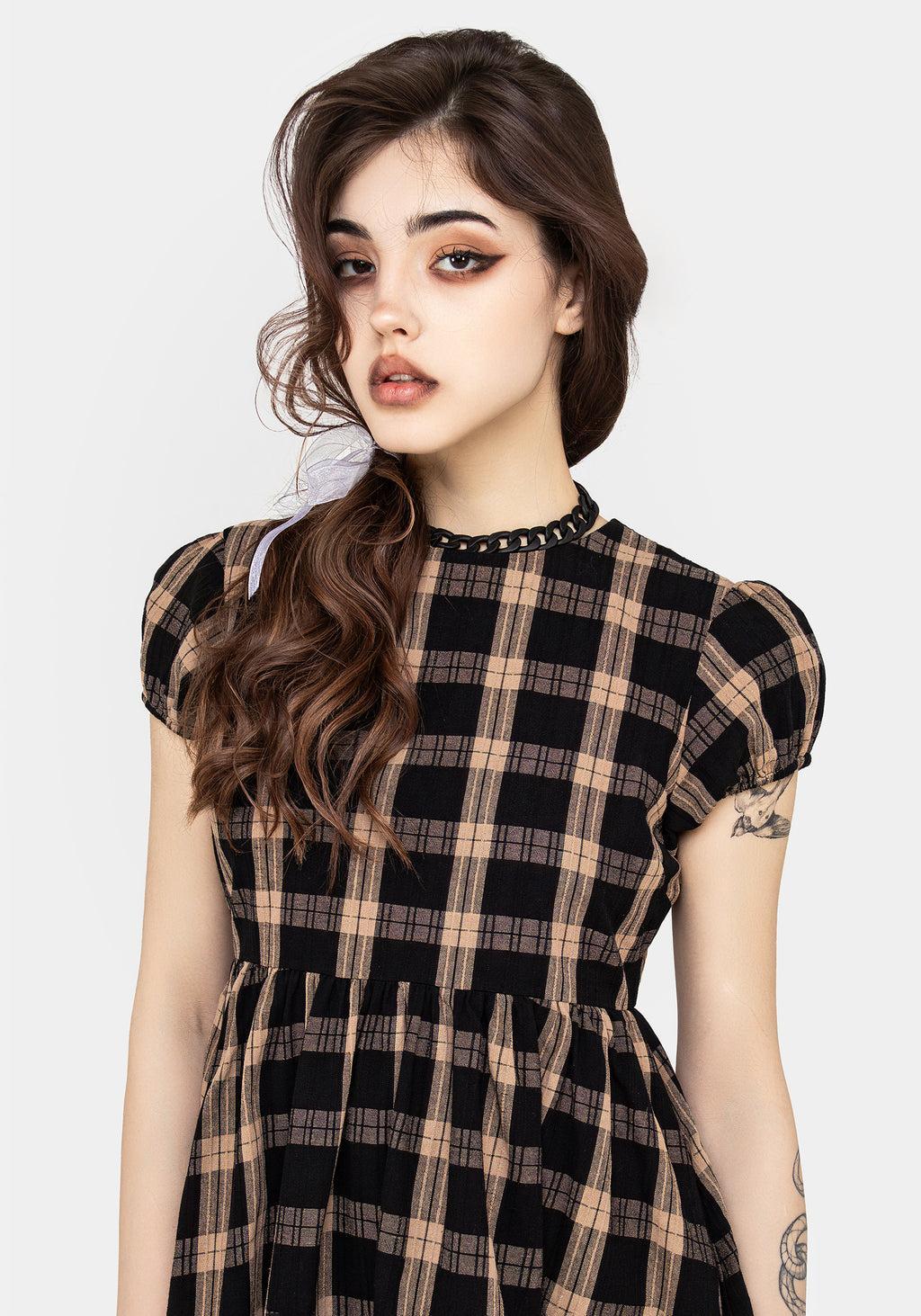 Backspace Check Mini Skater Dress Product Image