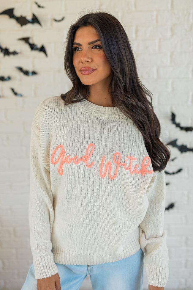 Happy To Be The Good Witch Stone and Coral Sweater FINAL SALE Product Image