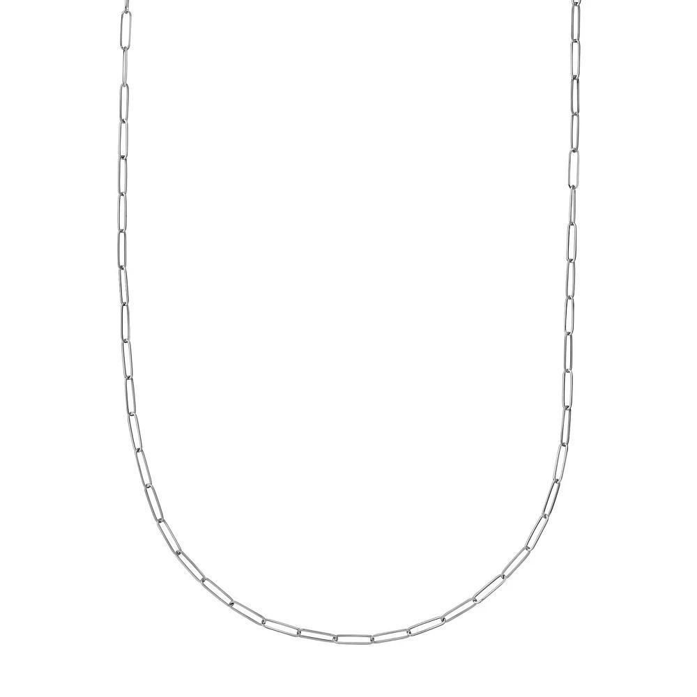 14k Gold Paper Clip Chain Necklace, Women's, Size: 24", White Product Image