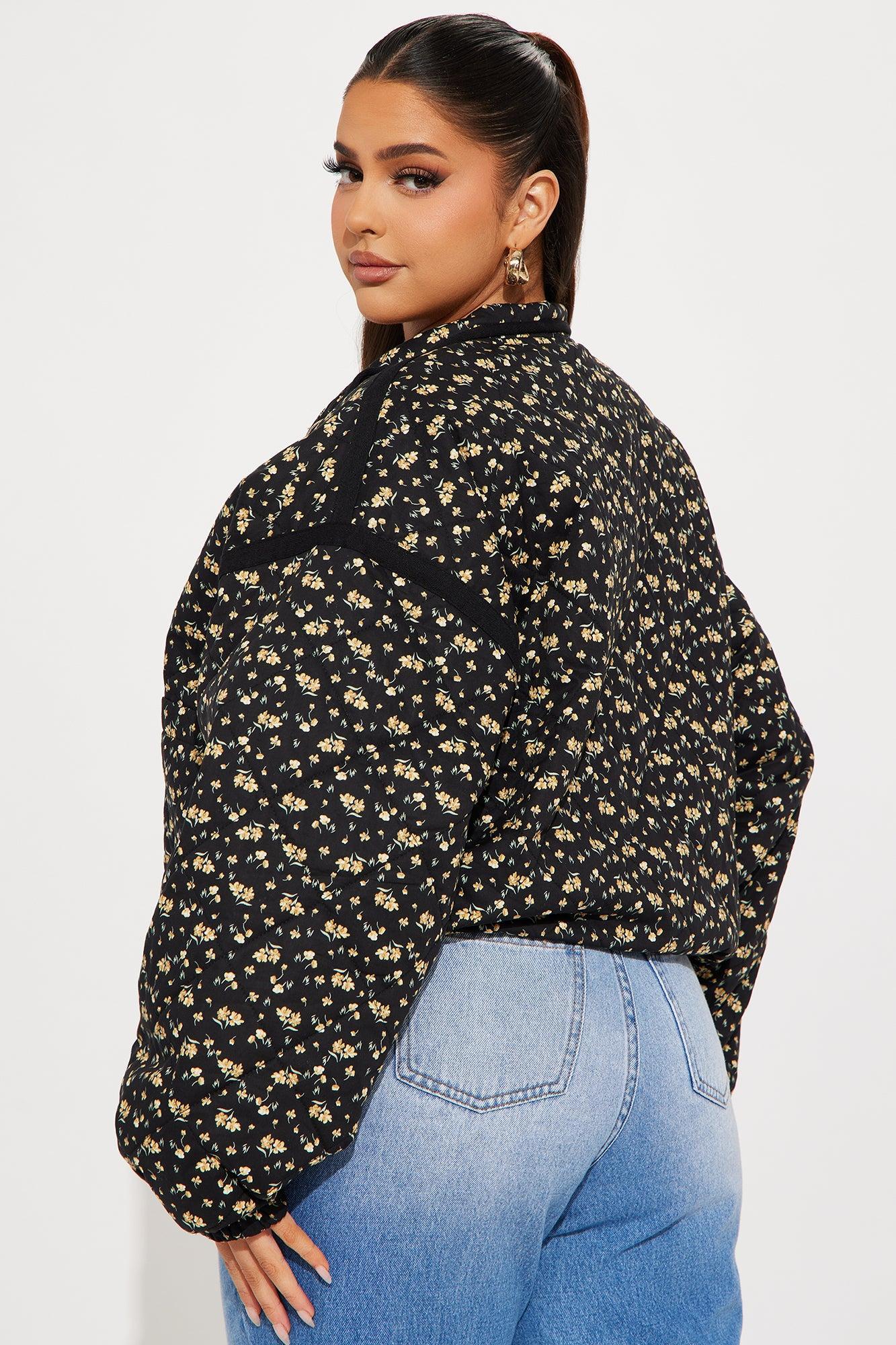As Sweet As Ever Oversized Quilted Jacket - Black Product Image