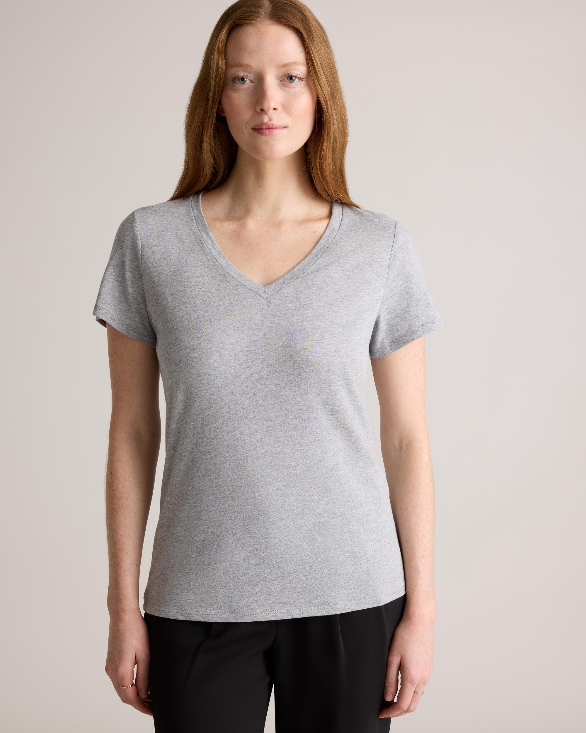 Quince | Women's Cotton Modal V Neck T-Shirt Size XL, Cotton/Modal Product Image