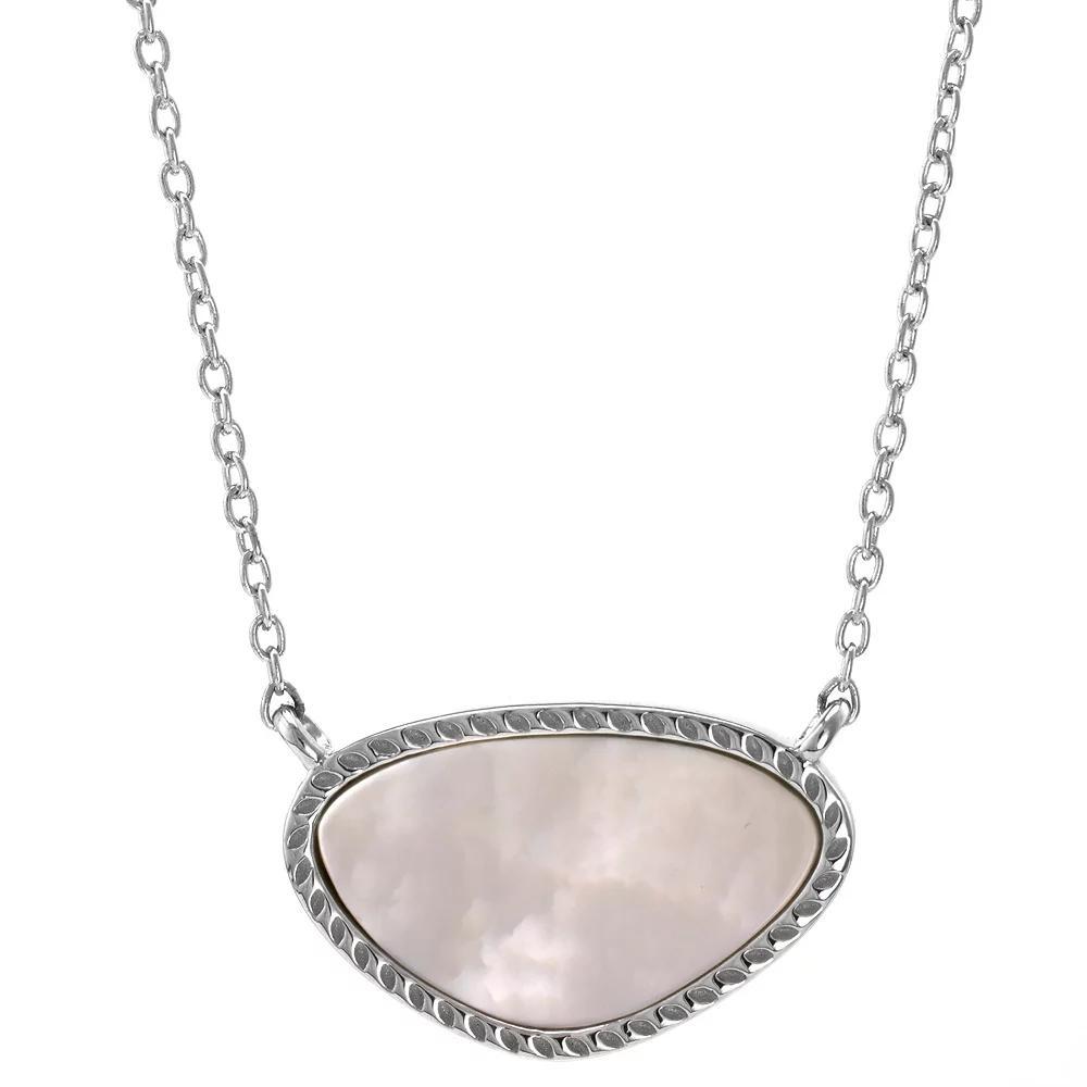 Gemistry Sterling Silver Mother Of Pearl Pendant Necklace, Women's, Size: 18" Product Image