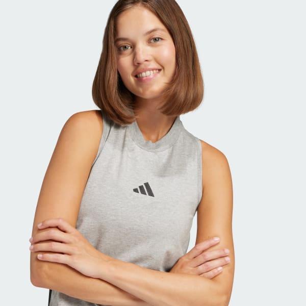 Women's adidas 3-Stripes Long Racerback Sportswear Dress, Size: XS, Clear Pink White Product Image