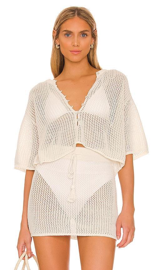L*Space Coast Is Clear Cotton Crochet Swim Cover-Up Top Product Image