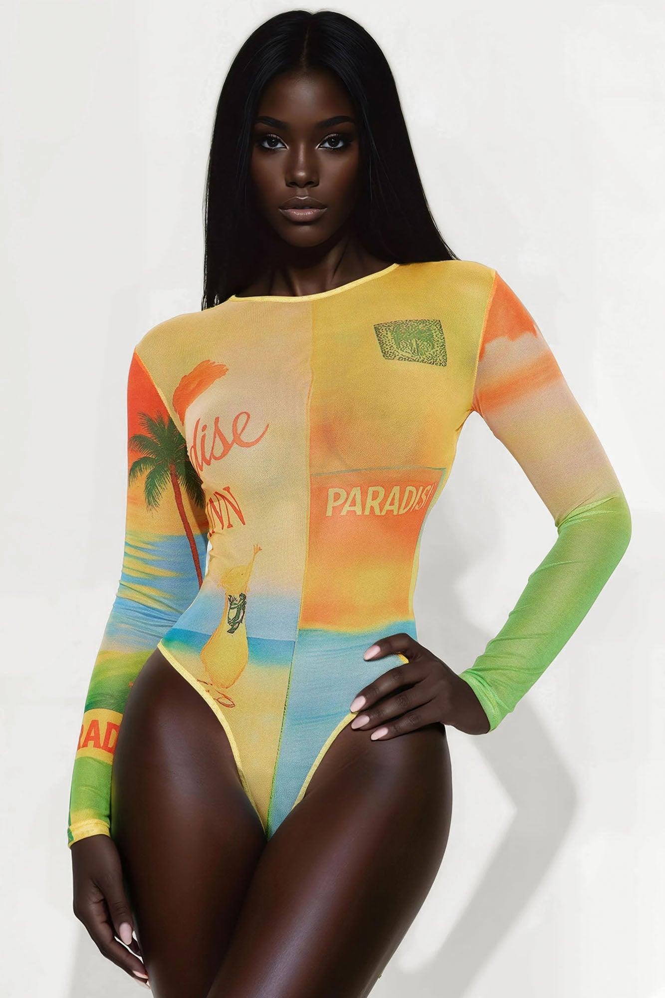 Palm Dreams Mesh Skirt Set - Yellow/combo Product Image