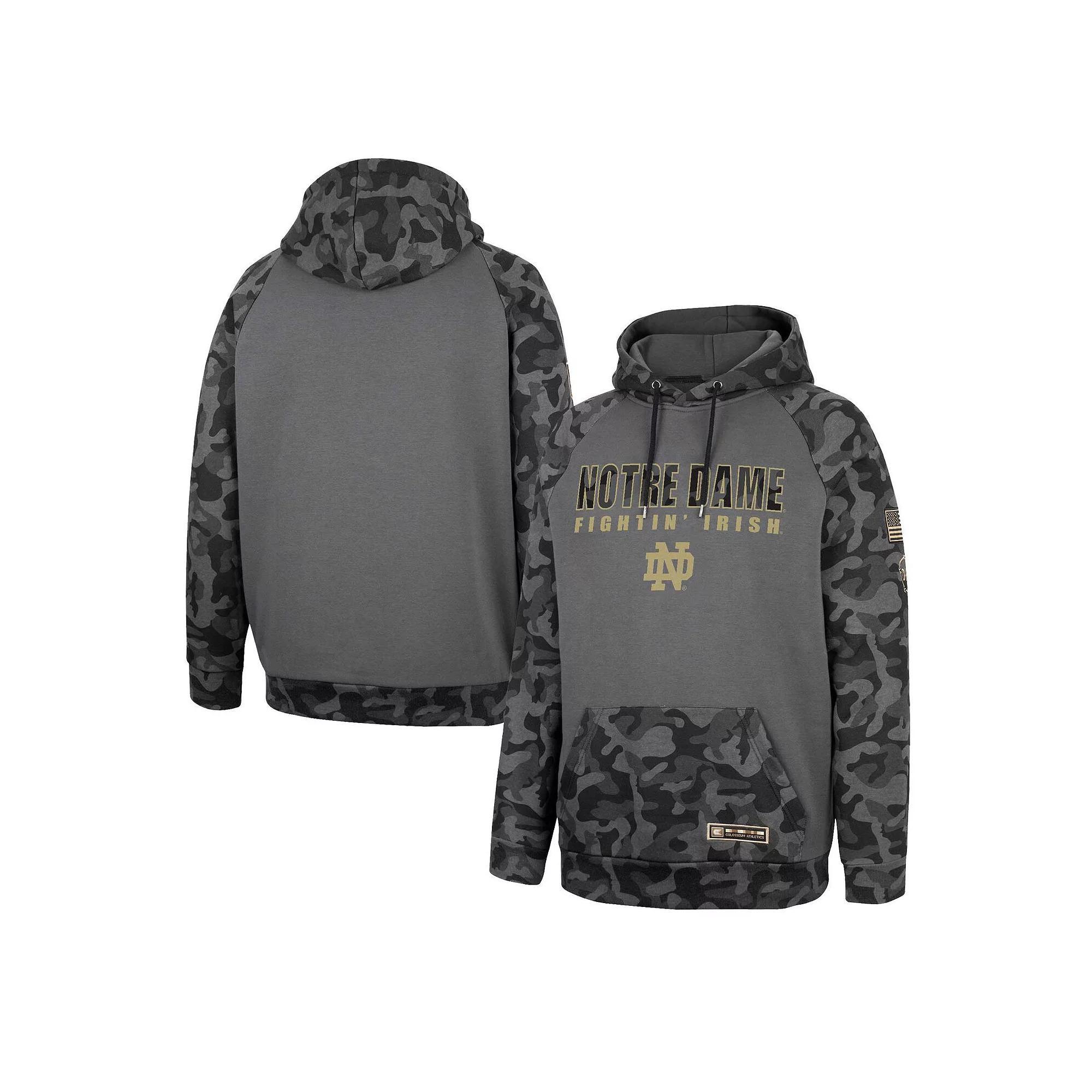 Men's Colosseum Charcoal Arizona State Sun Devils OHT Military Appreciation Camo Stack Raglan Pullover Hoodie, Size: Medium Product Image