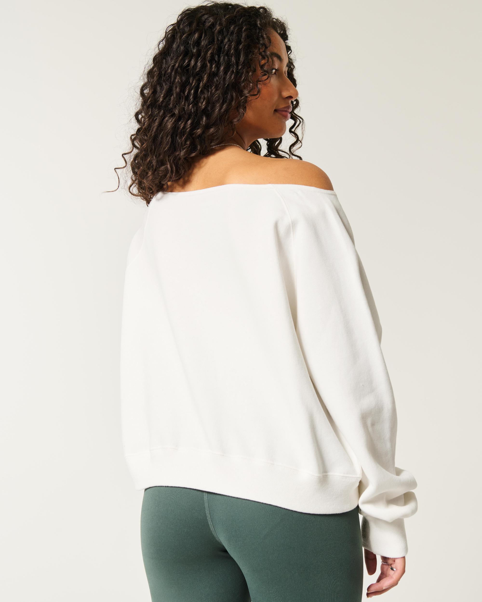 Easy Off-the-Shoulder NYC Graphic Sweatshirt Product Image