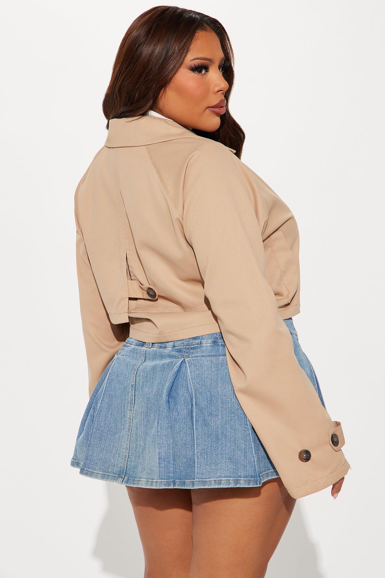 Rainy Days Cropped Trench - Khaki Product Image