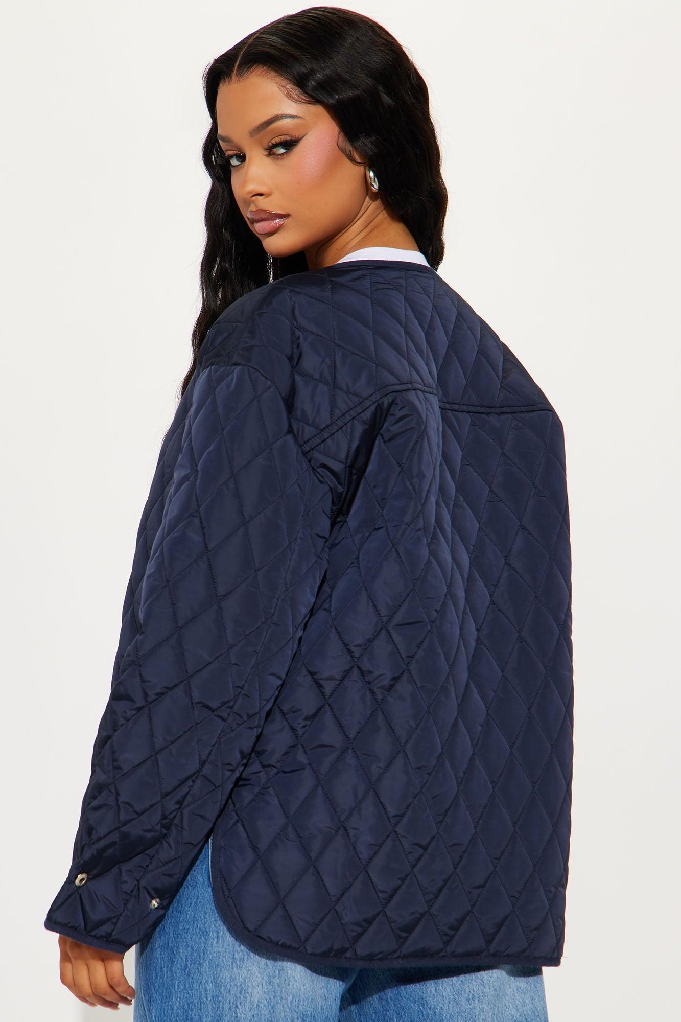 Mountain Highs Quilted Lightweight Jacket - Navy Product Image