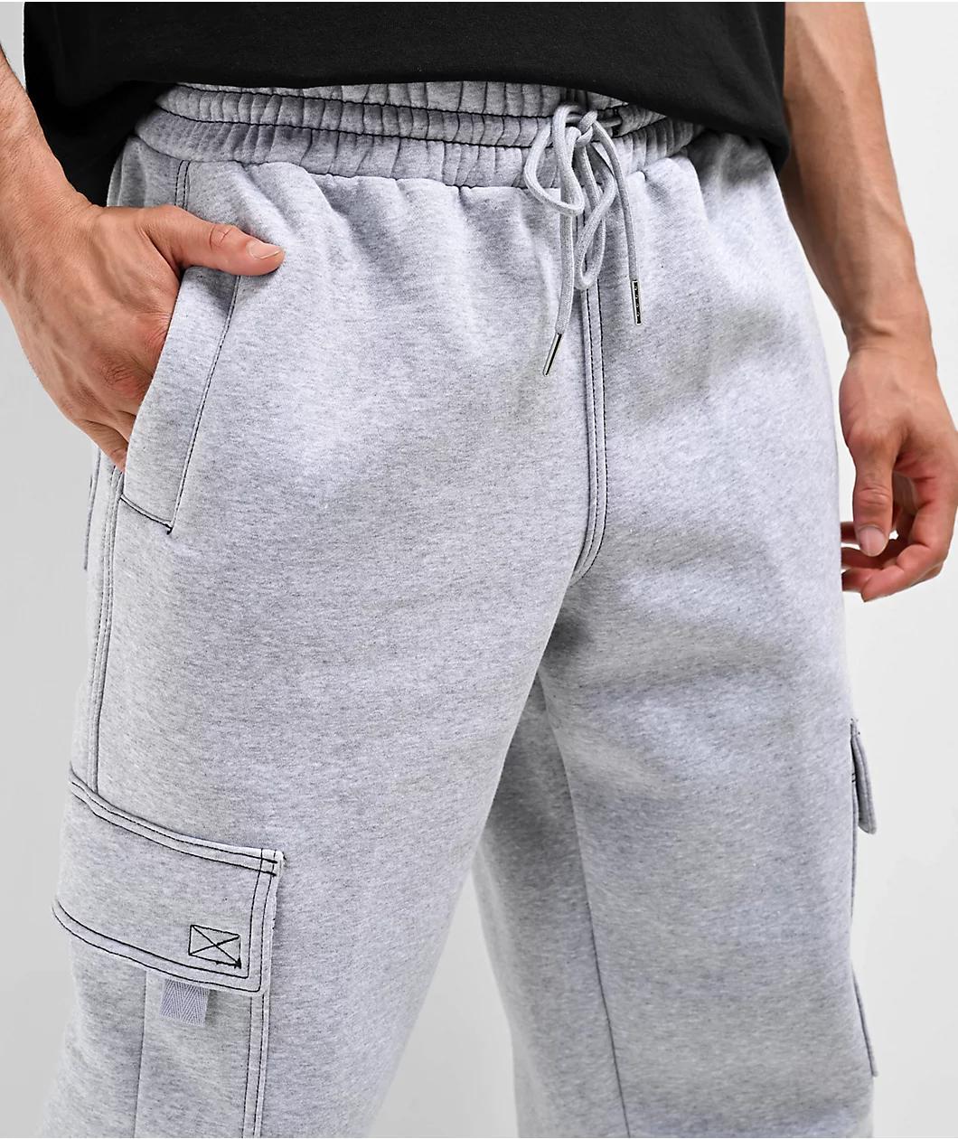 FB County Contrast Grey Cargo Sweatpants Product Image