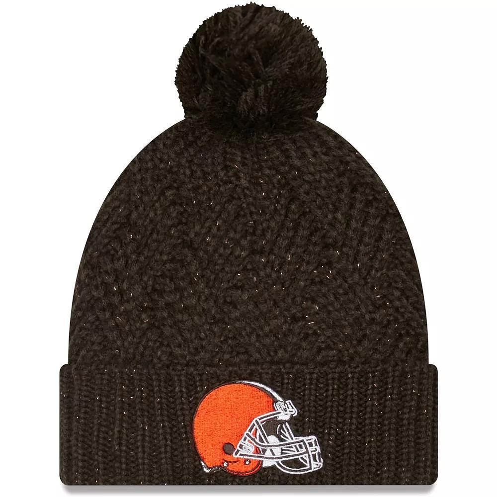 Women's New Era Brown Cleveland Browns Brisk Cuffed Knit Hat with Pom Product Image