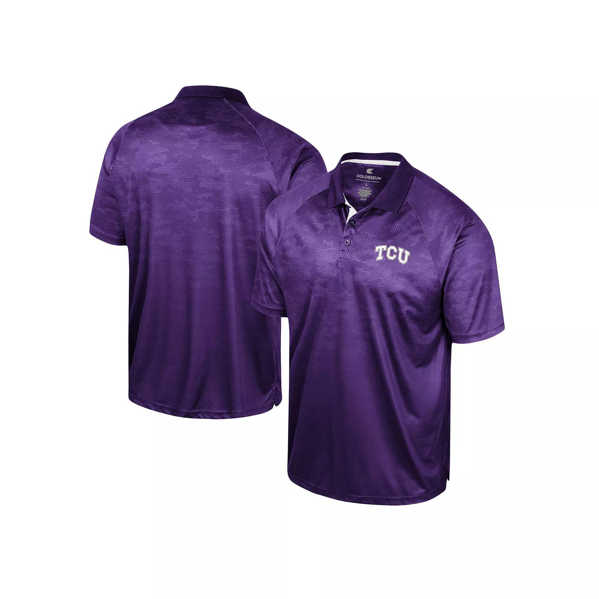Men's Colosseum Purple TCU Horned Frogs Honeycomb Raglan Polo, Size: XL Product Image