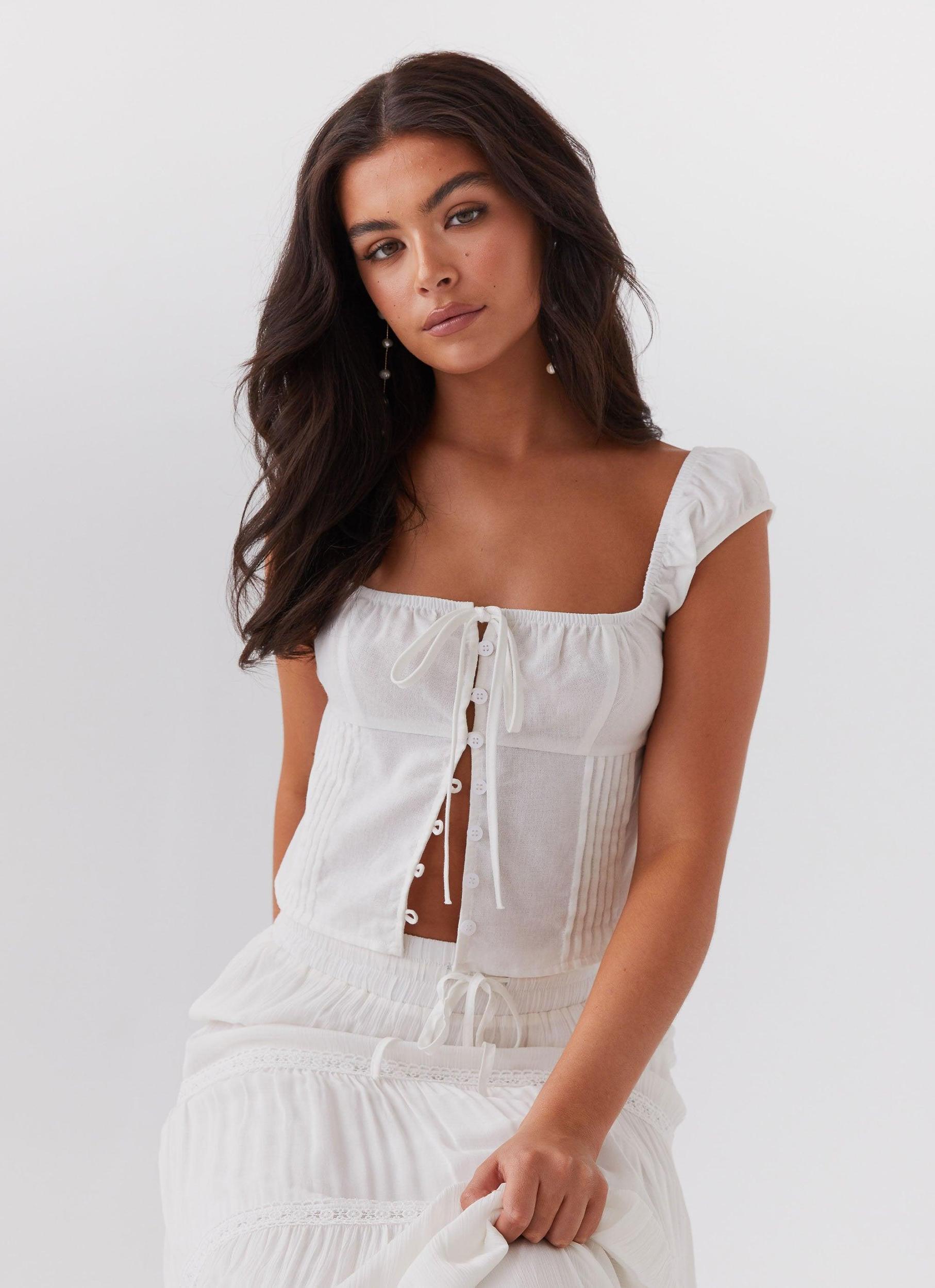 Xanthe Bustier Top - Ivory Mist Product Image