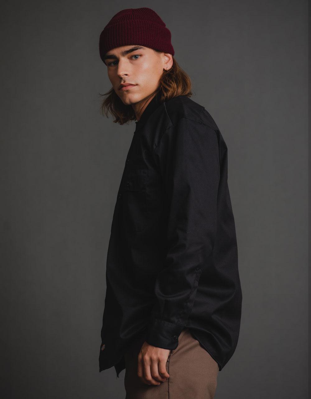 DICKIES Mens Twill Work Shirt - BLACK Product Image