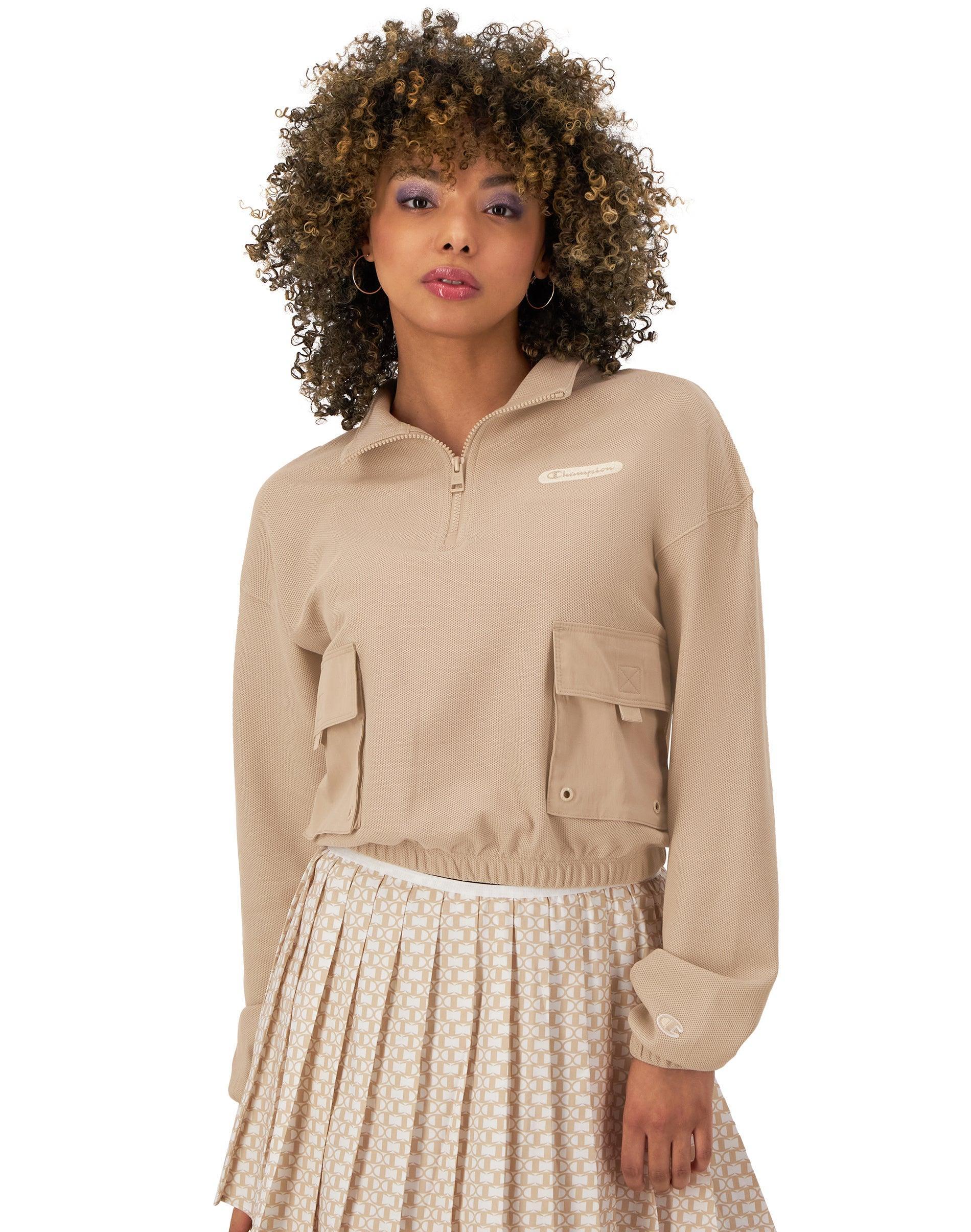 Women's Champion® Campus Pique 1/4-Zip Pullover, Size: XXL, Black Product Image