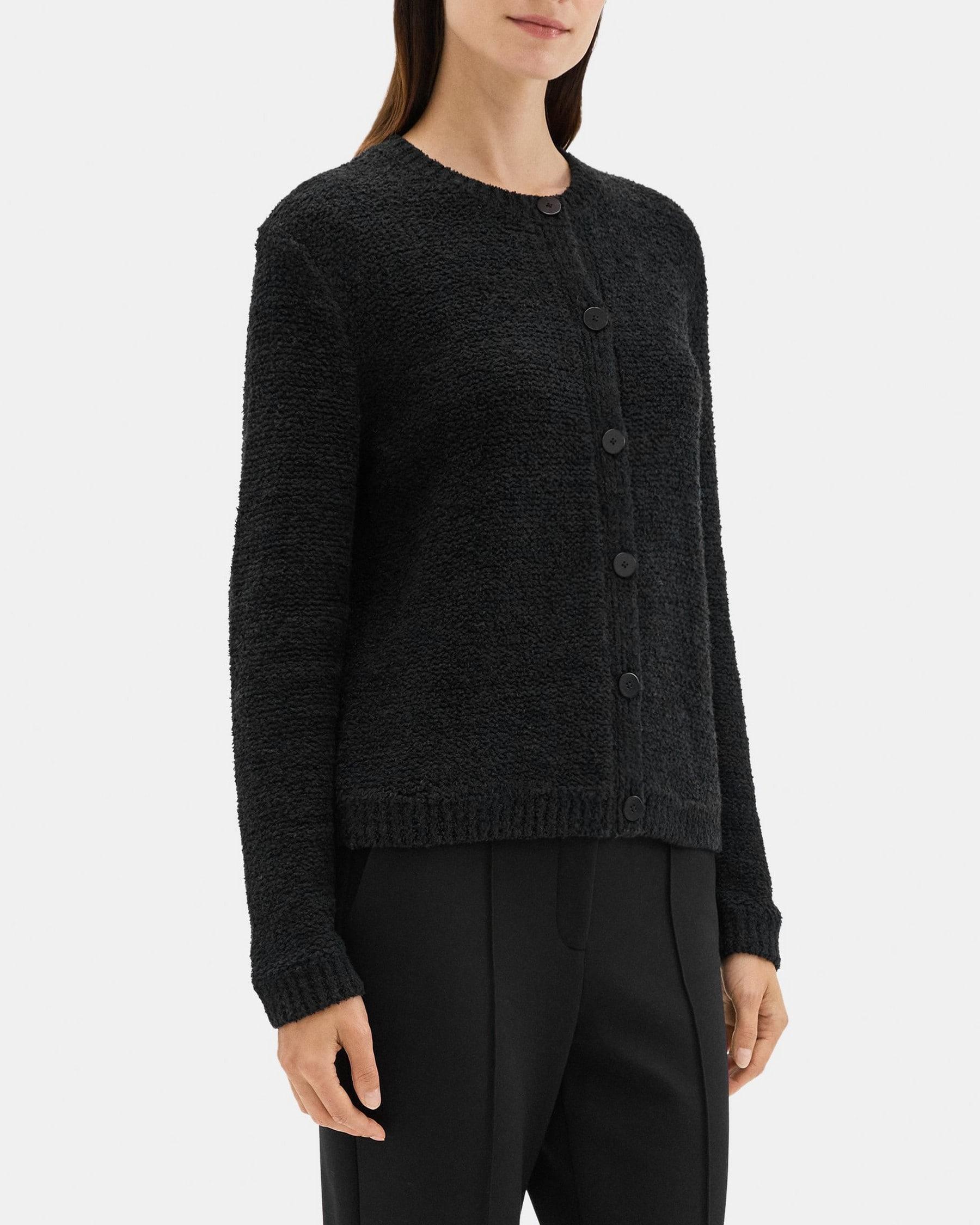 Crewneck Cardigan in Cotton-Linen Product Image