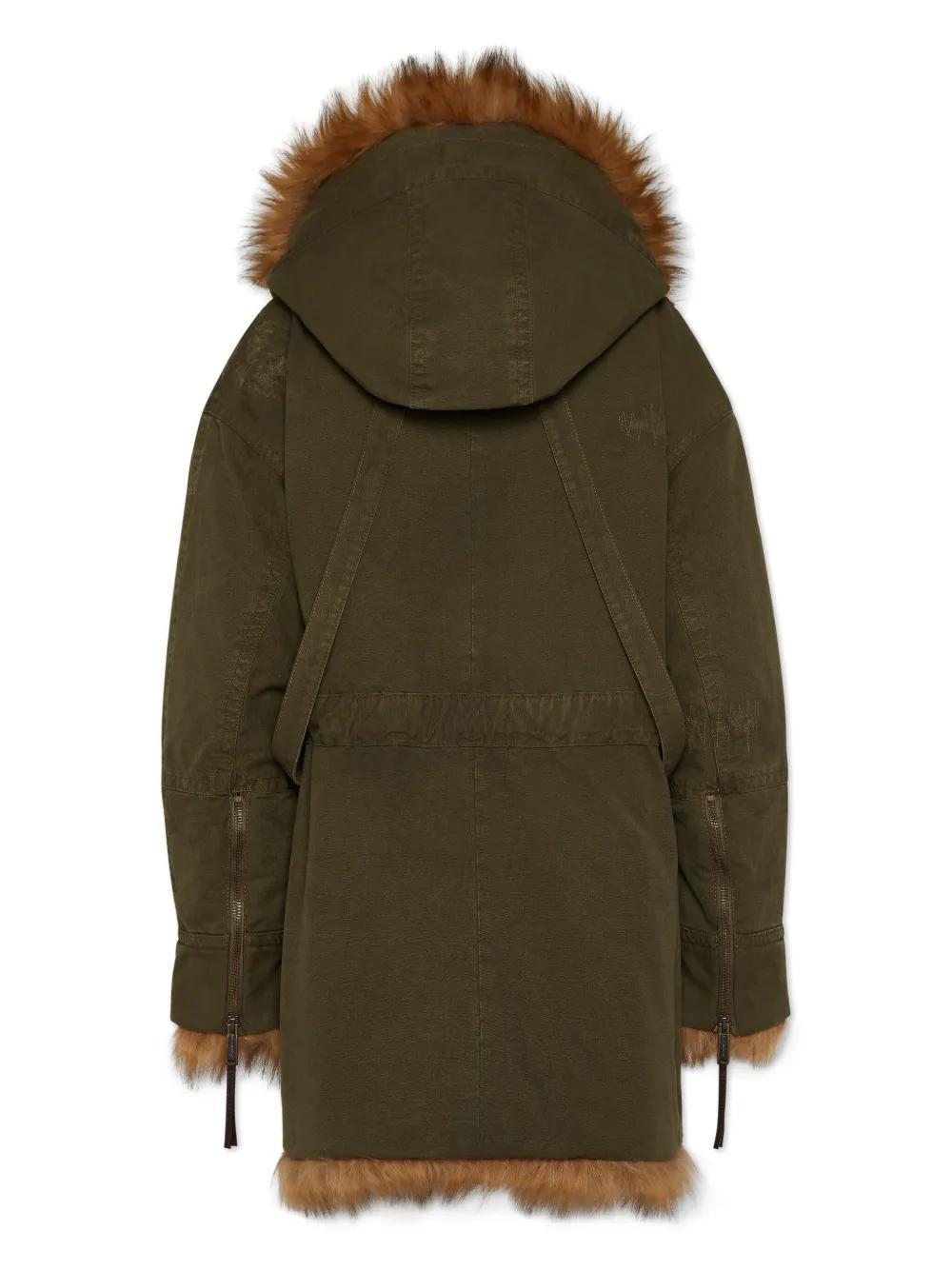 faux-fur cotton trench coat  Product Image