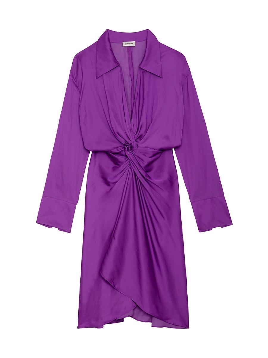 Zadig & Voltaire Rozo Twist Front Satin Dress Product Image