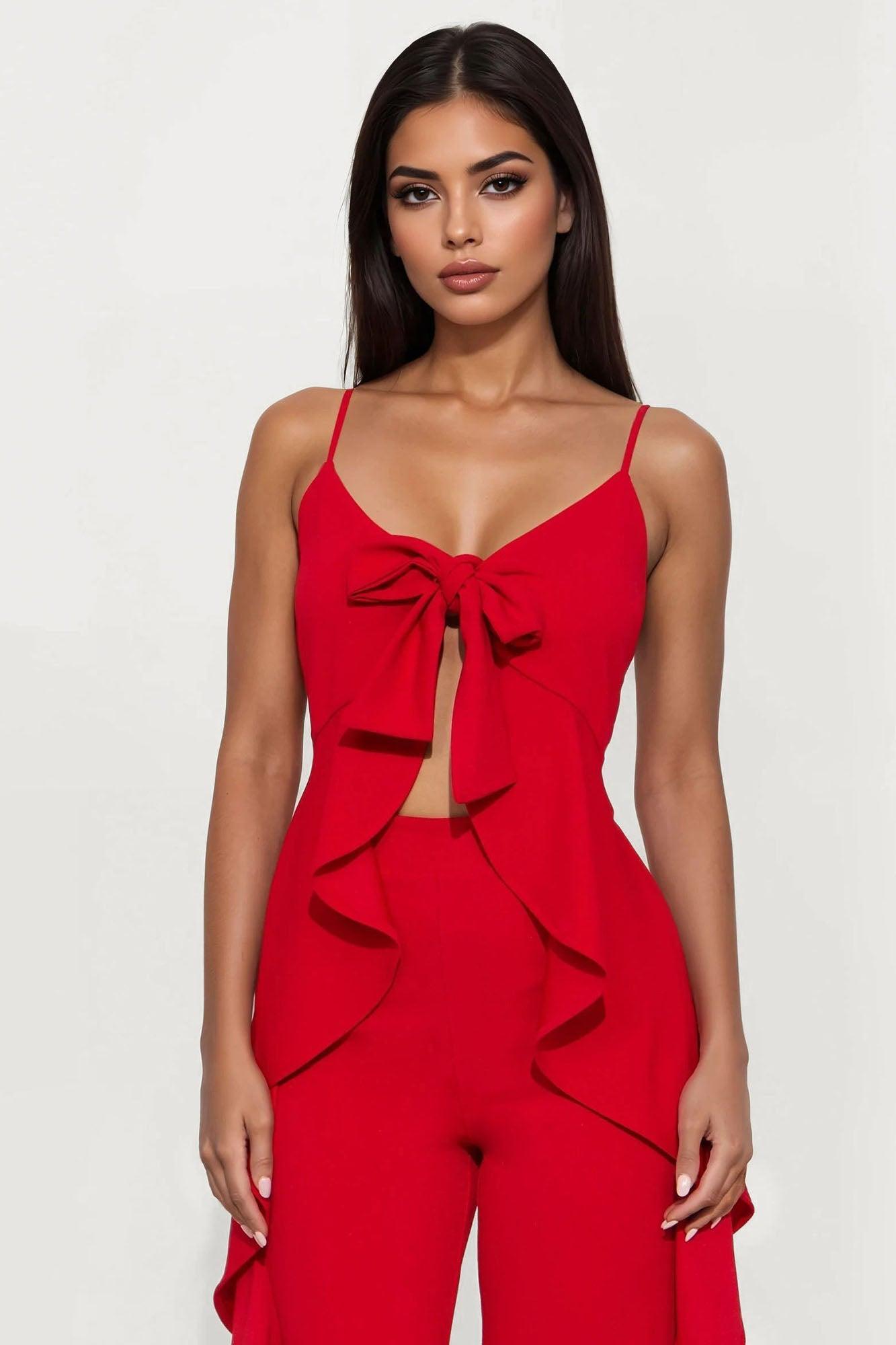 Cocktail Chronicles Jumpsuit - Red Product Image