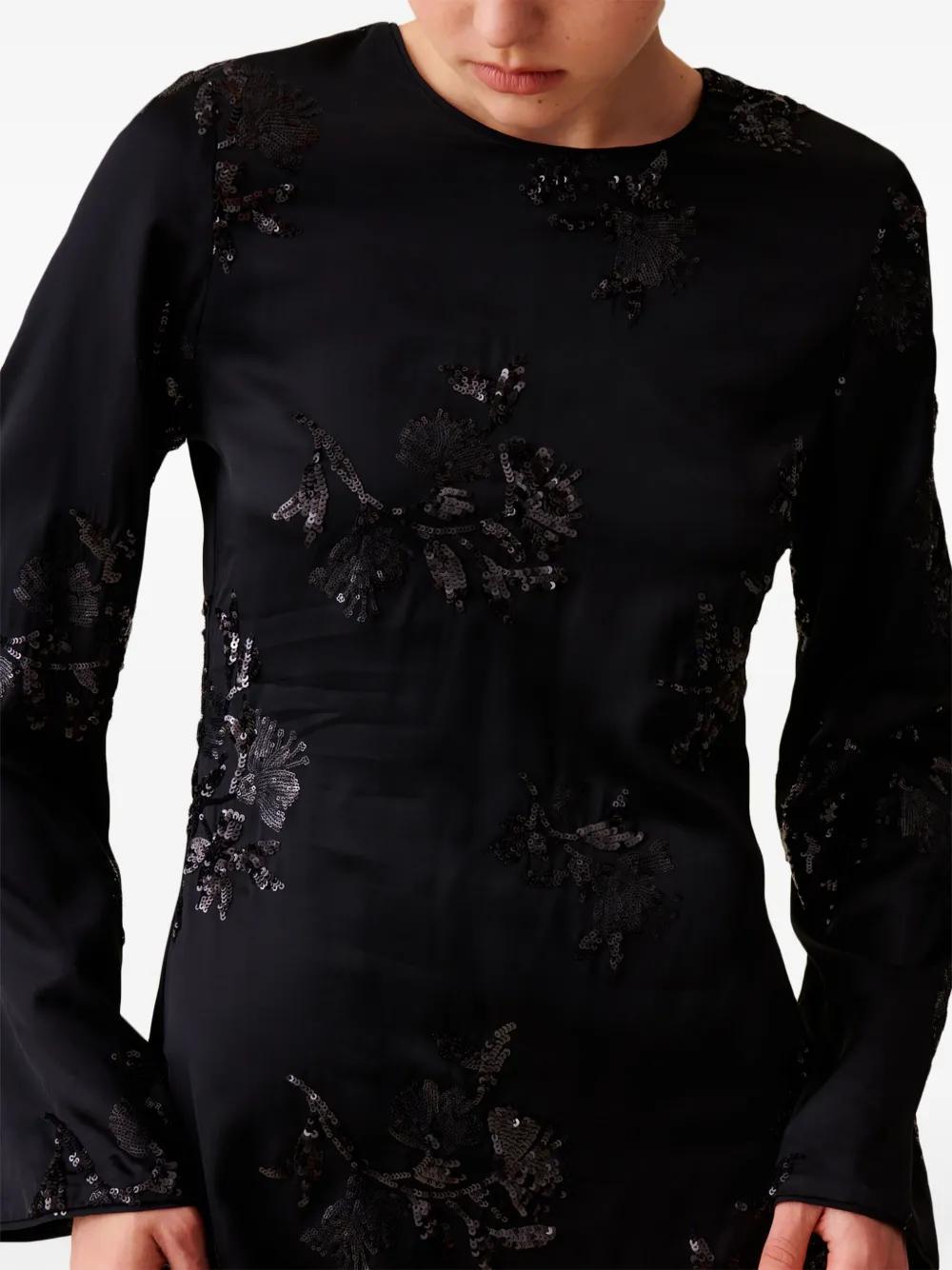 embroidered sequins mini dress Product Image