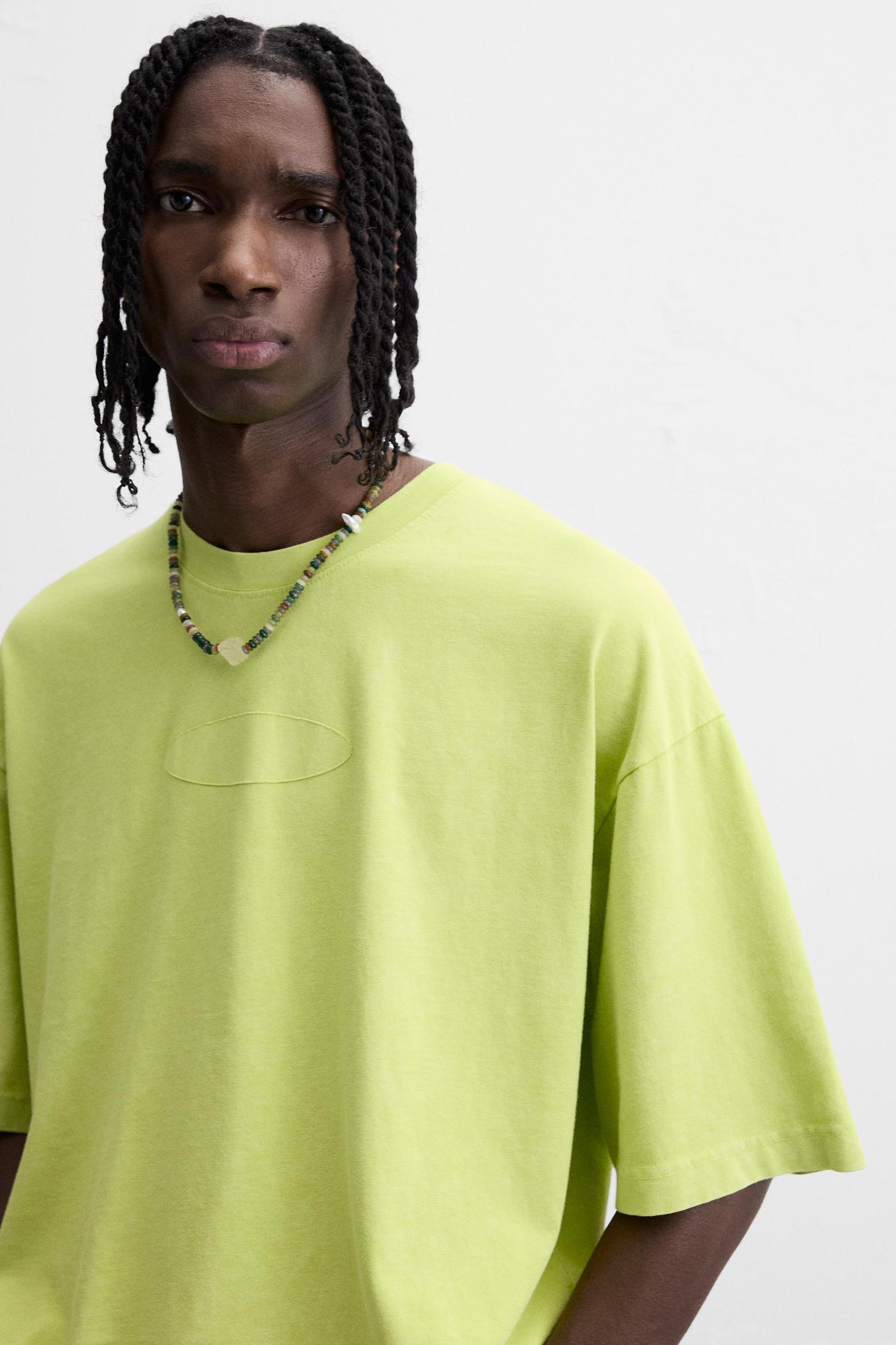 T-SHIRT WITH TONAL EMBROIDERY Product Image