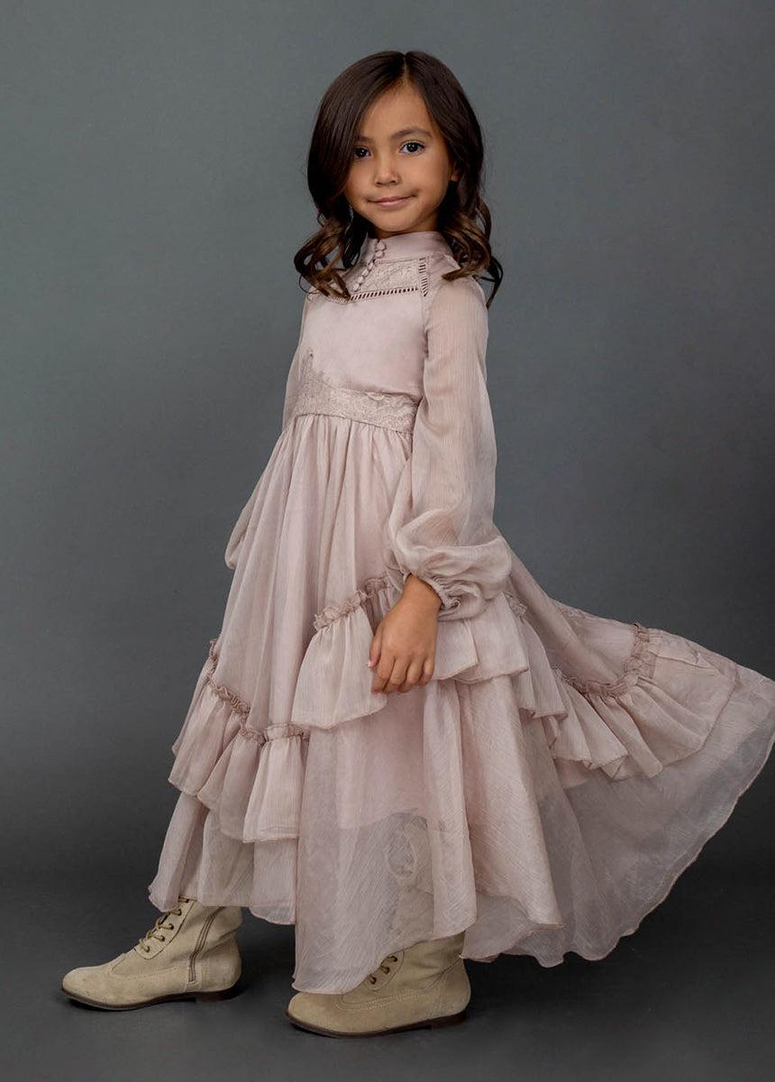 Kimaya Dress in Nude Pink Girls Product Image