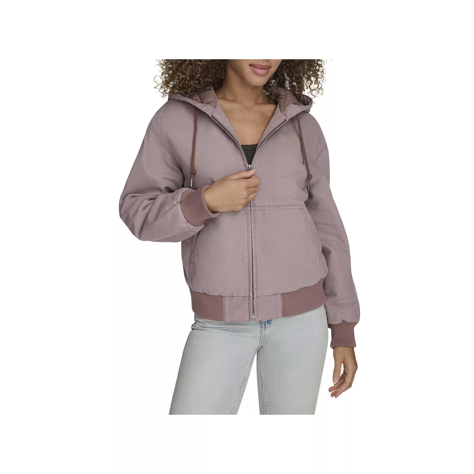 Women's Levi's® Quilted Lining Hoodie Bomber Jacket in Regular & Plus Size, Size: XL, Dove Product Image