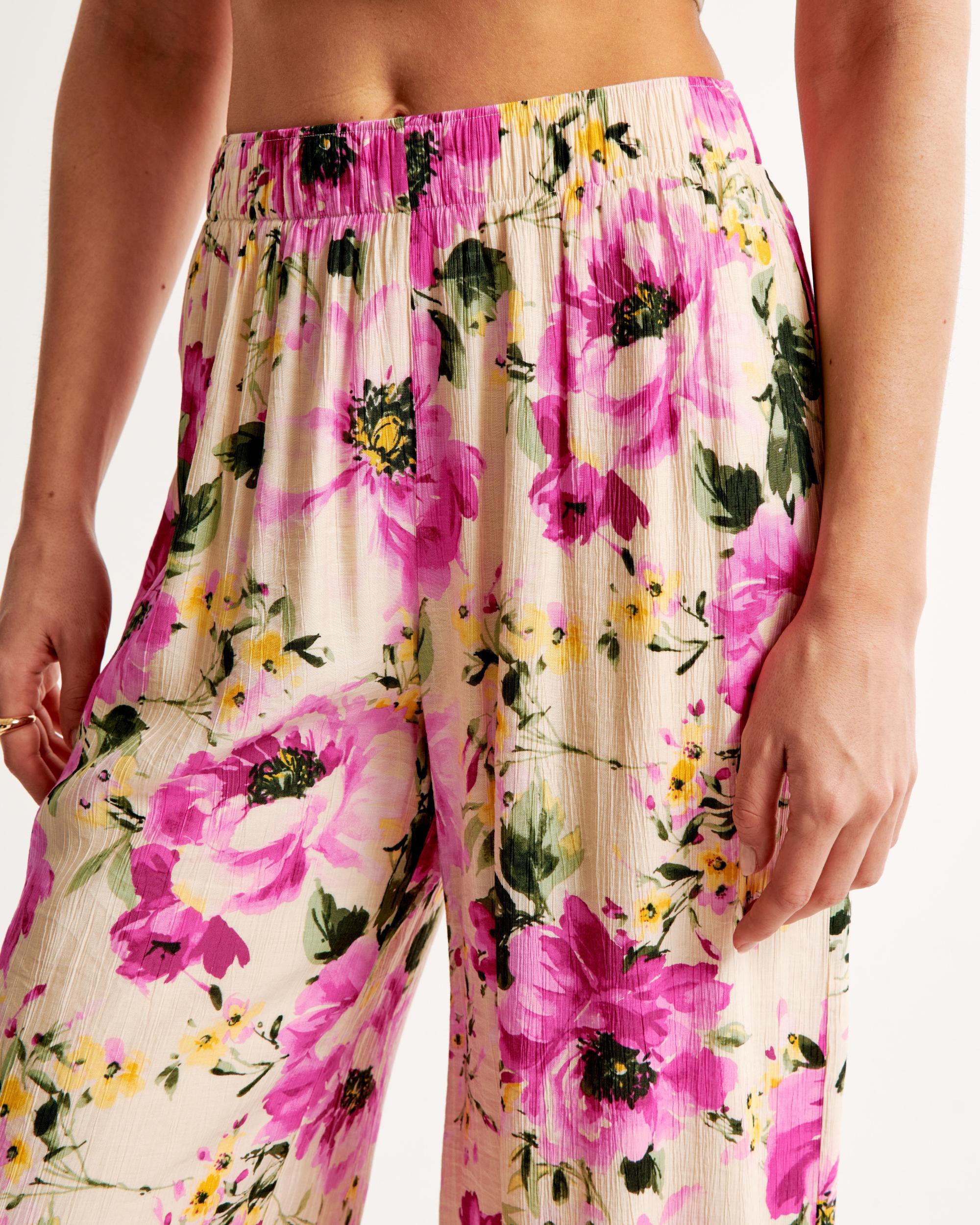 Crinkle Textured Pull-On Pant Product Image