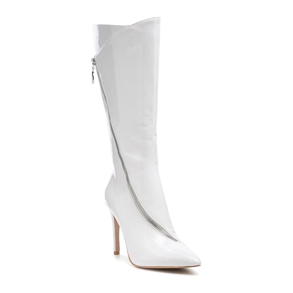 Rag & Co Tsaroh Women's Heeled Knee-High Boots, Size: 8, White Product Image
