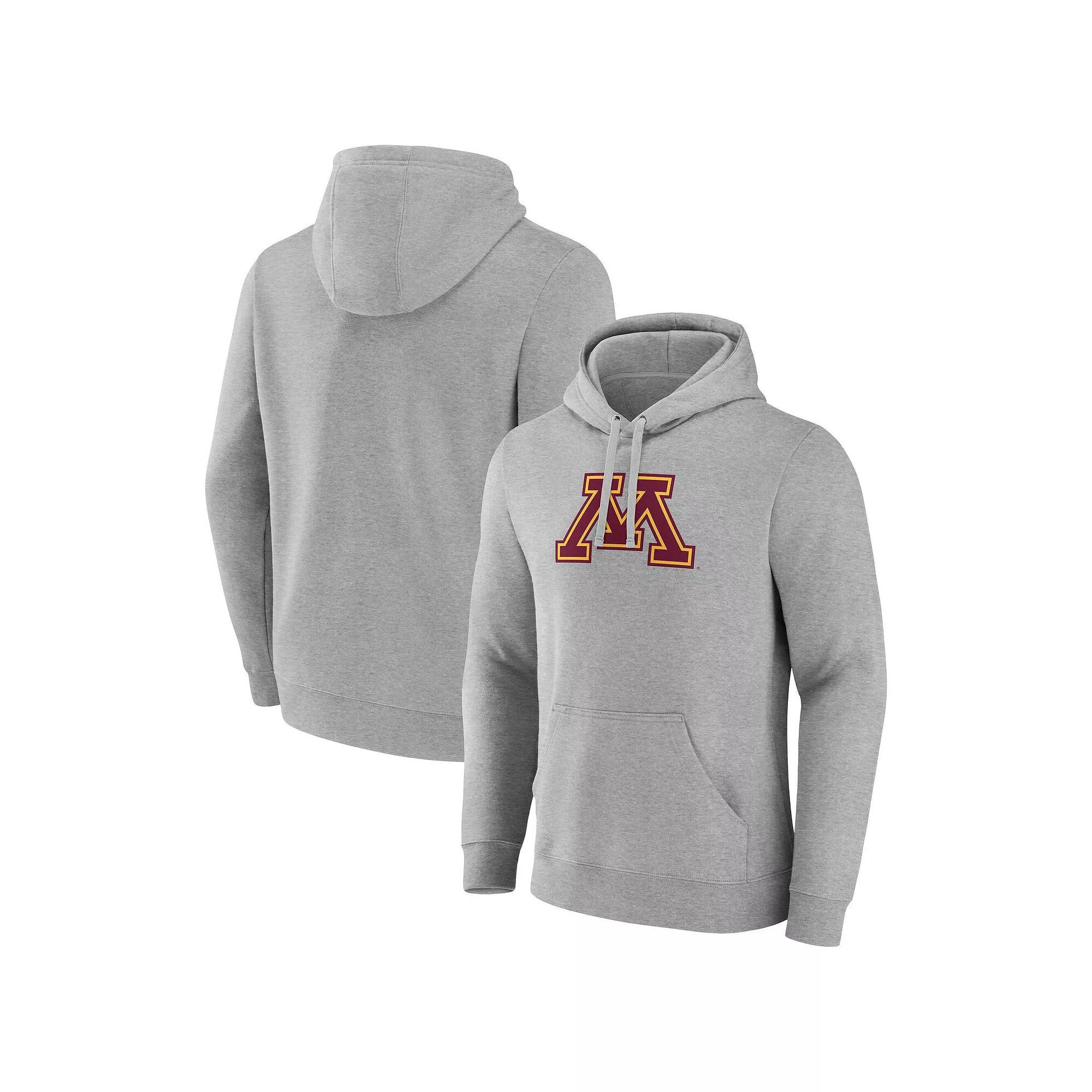 Men's Fanatics  Gray Minnesota Golden Gophers Primary Logo Pullover Hoodie, Size: Small, Grey Product Image