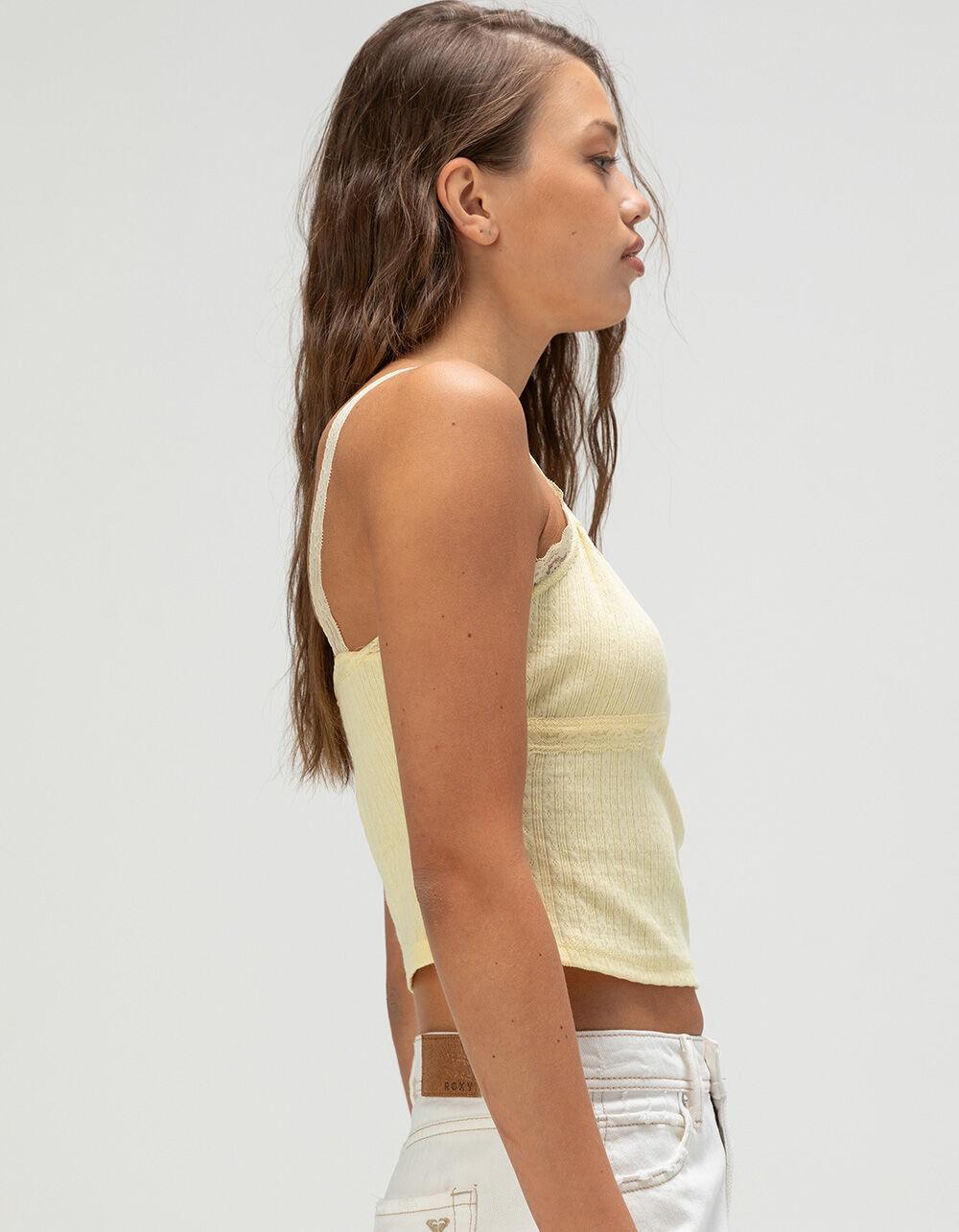 RSQ Womens Lace Trim Cami - YELLOW Product Image