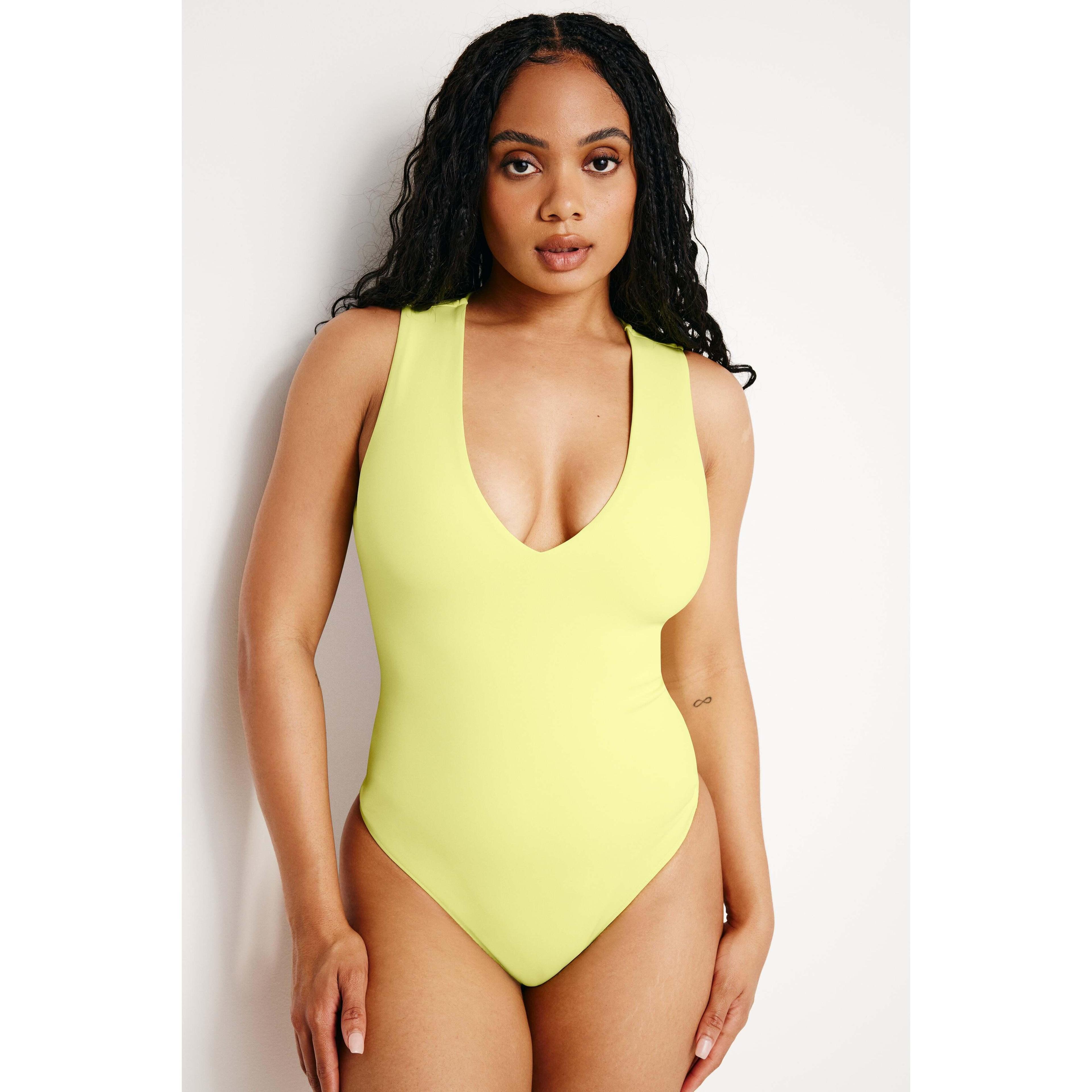 Womens Scuba Deep V-Tank Bodysuit Product Image