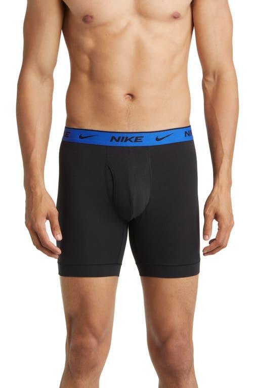 Men's Nike Dri-FIT Essential 3-pack Stretch Boxer Briefs, Size: Large, Black Orange Blue Product Image